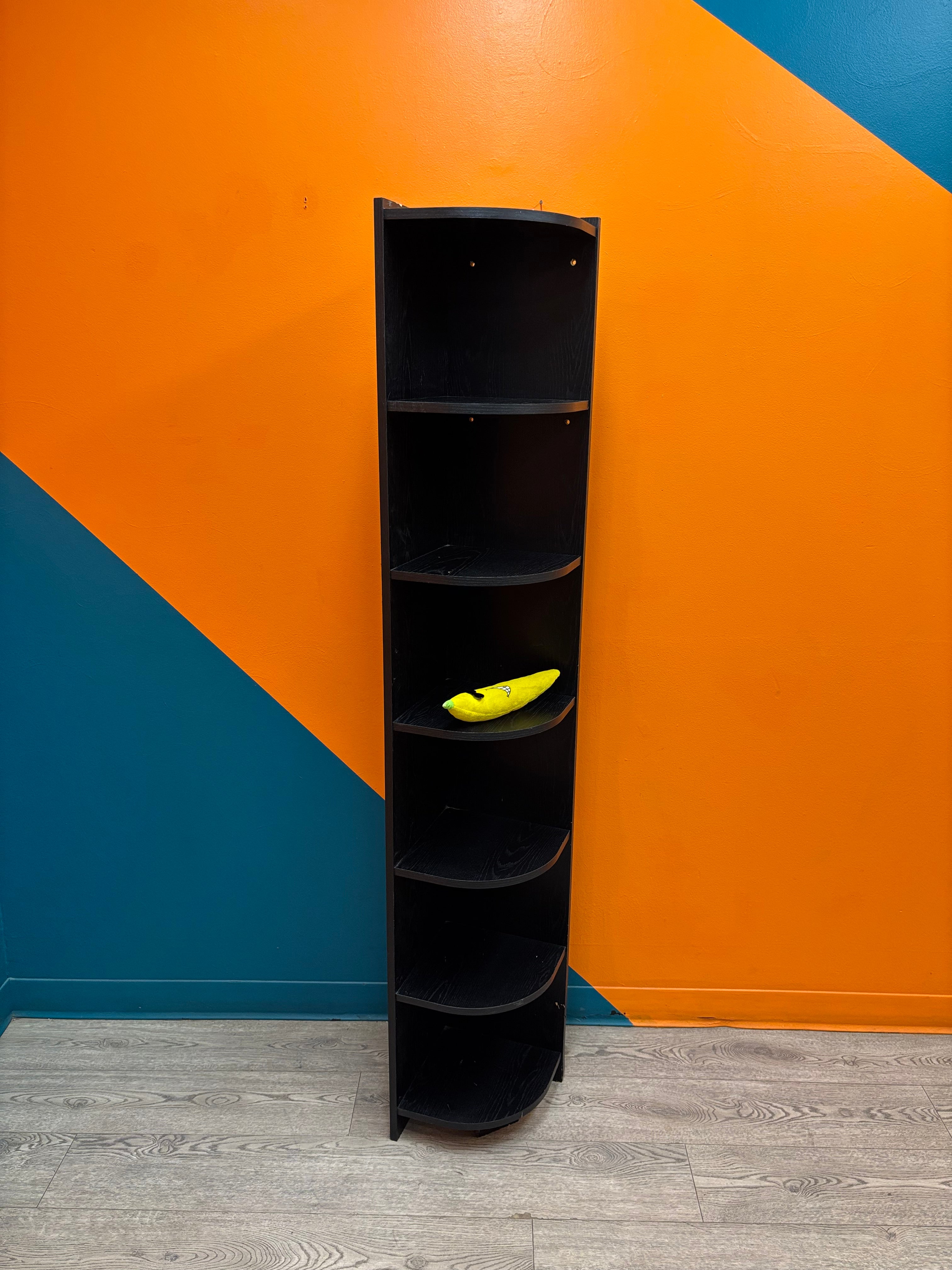 Black Tall Corner Shelf