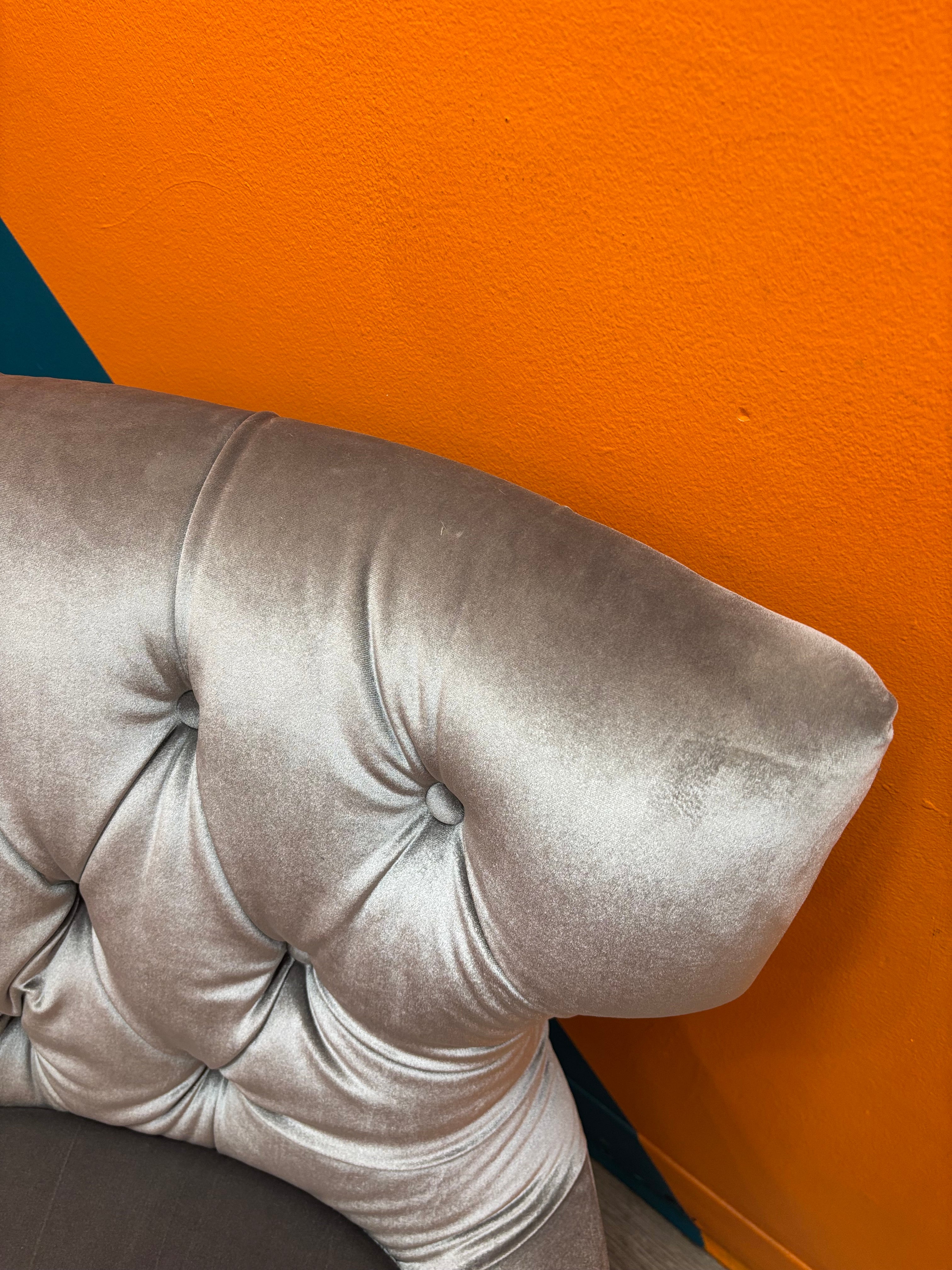 Silver Oversized Accent Chair