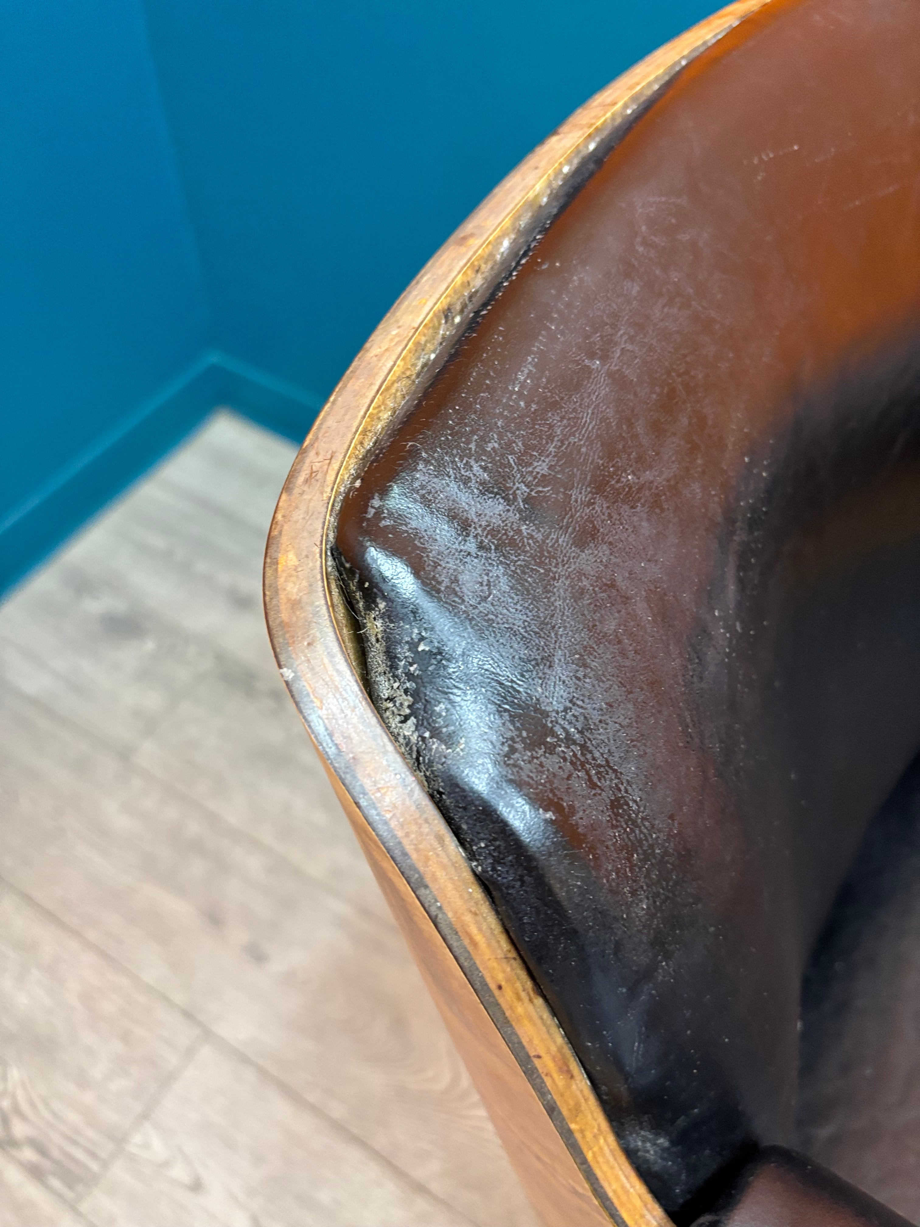 Wood & Pleather Barber Chair