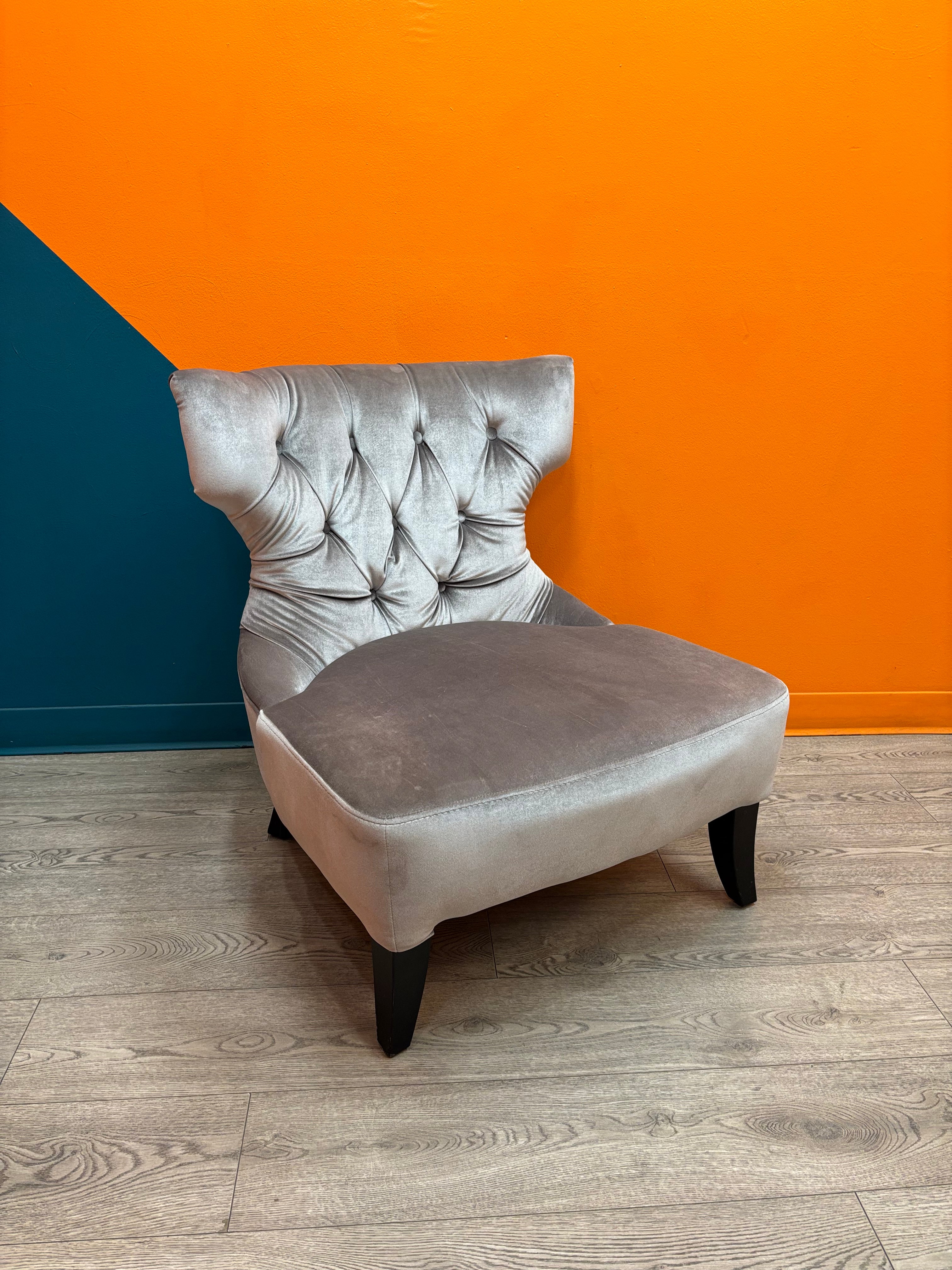 Silver Oversized Accent Chair