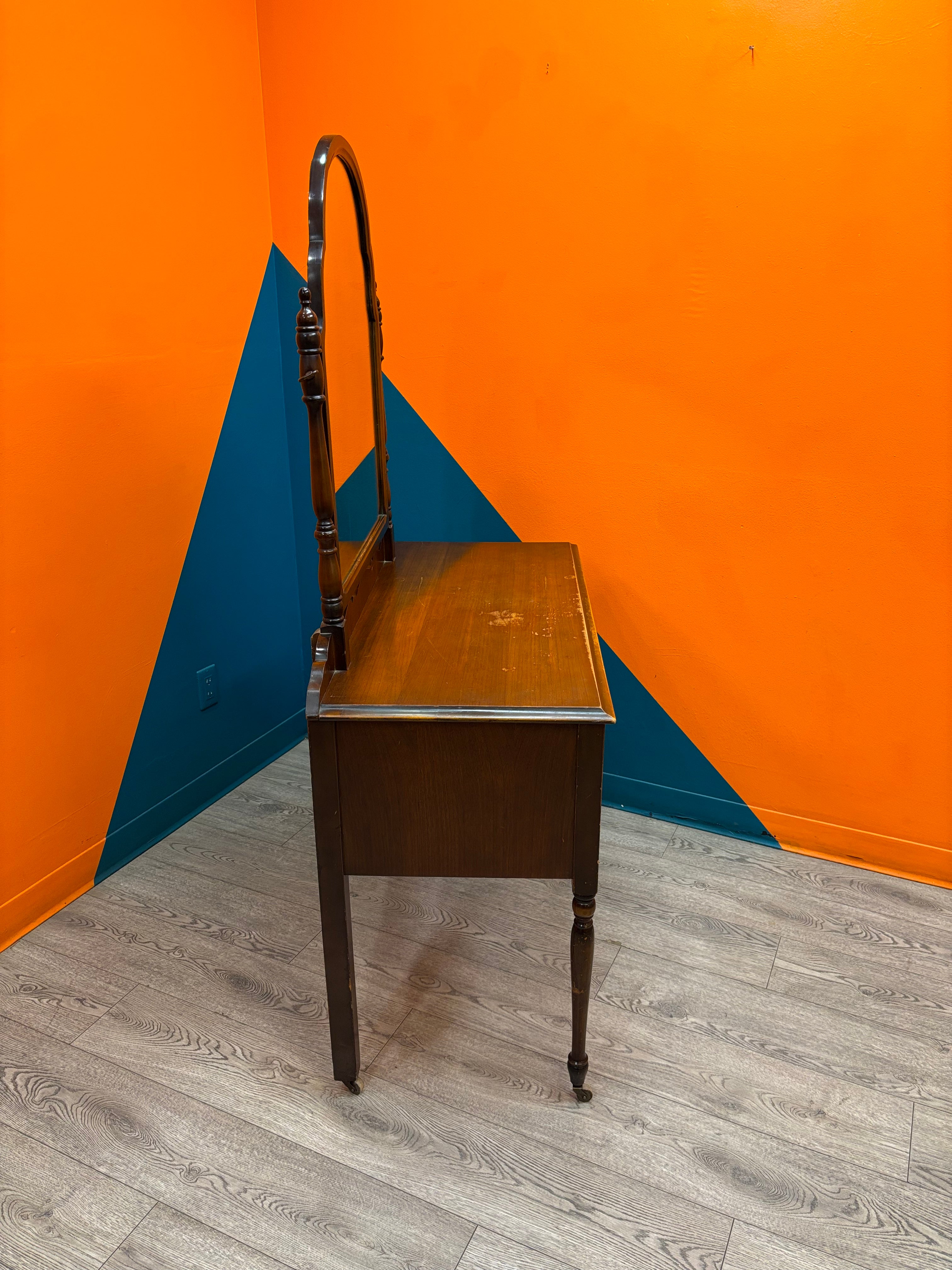 Wood Vanity on Wheels