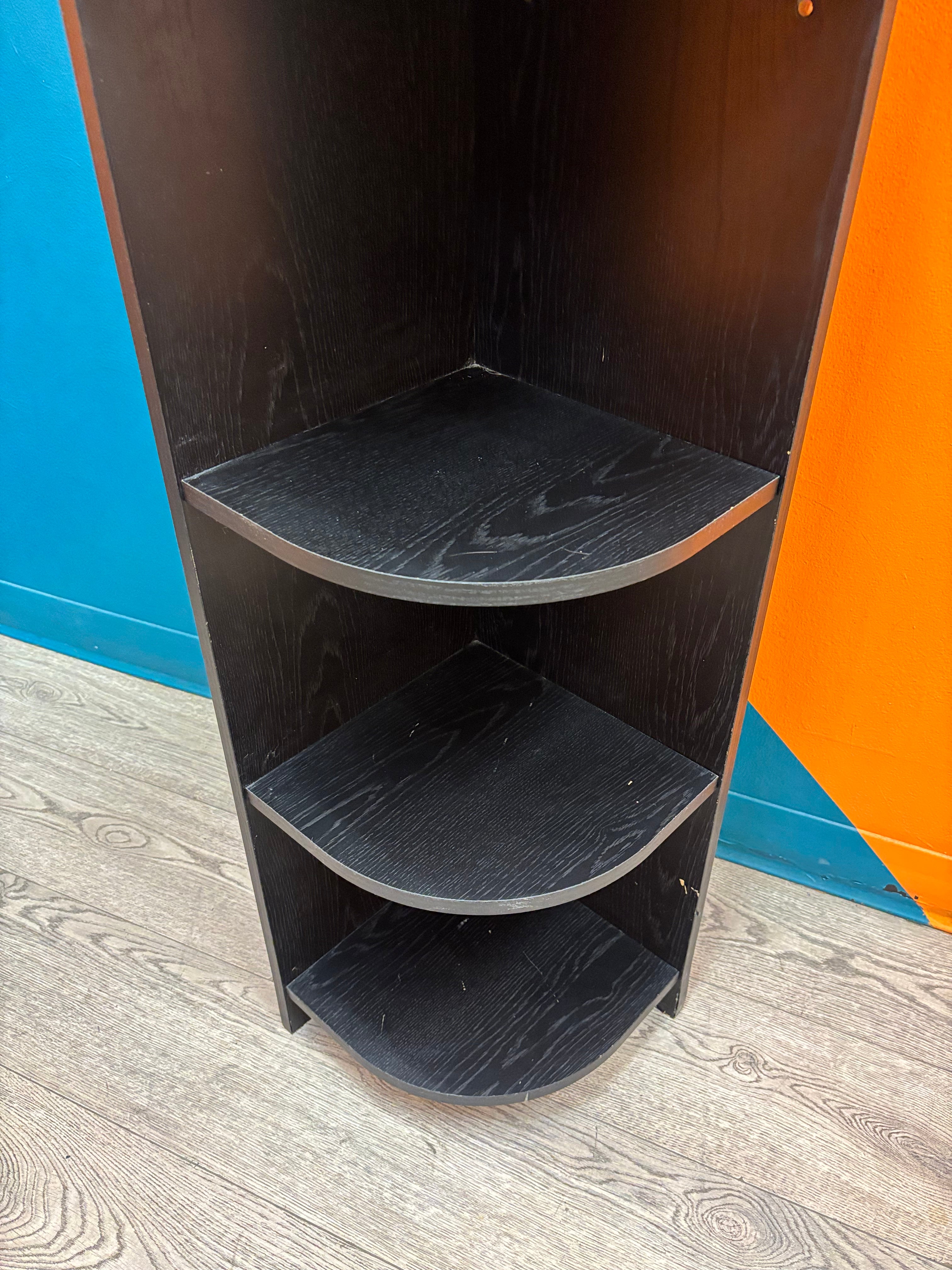 Black Tall Corner Shelf