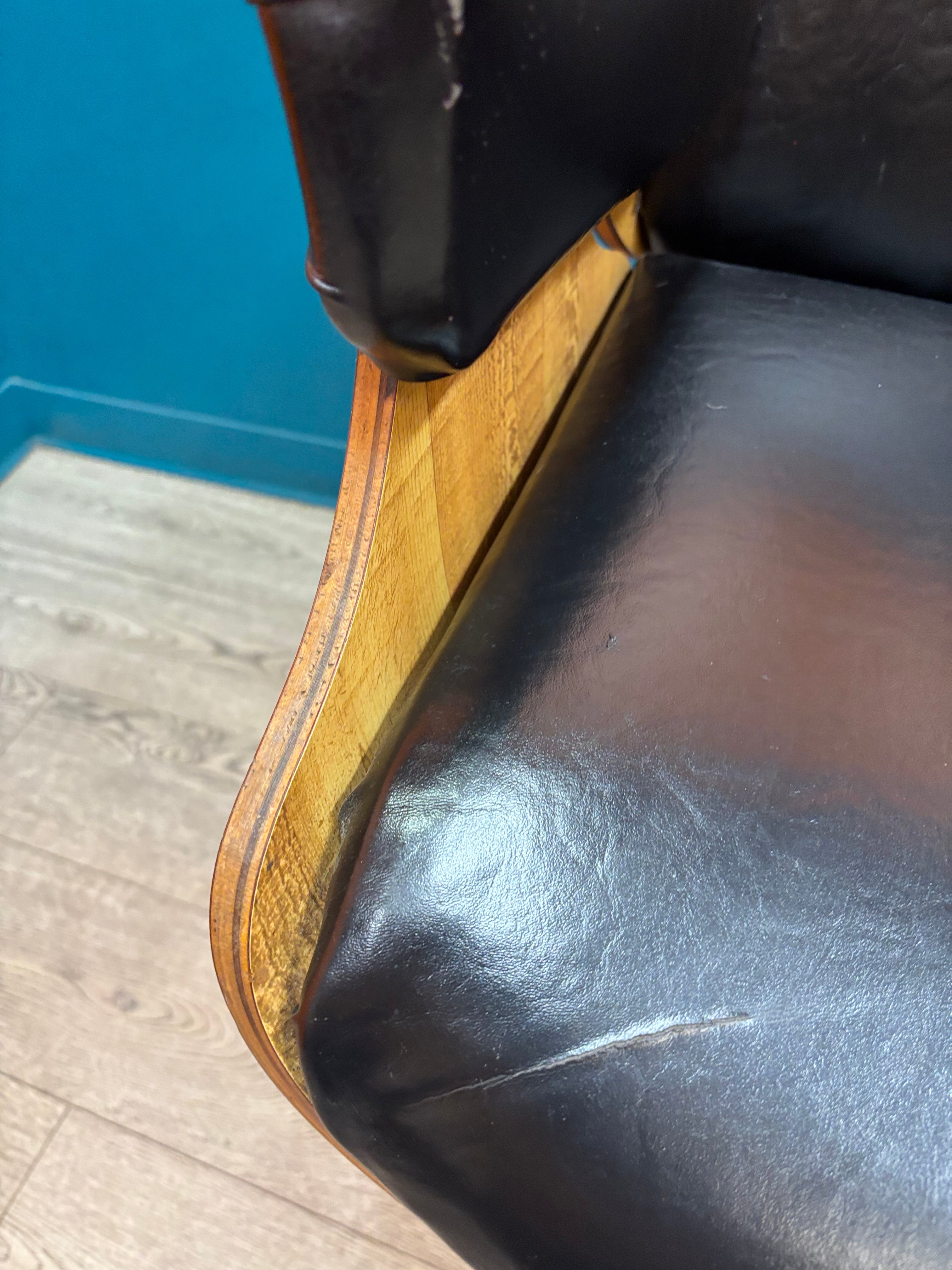 Wood & Pleather Barber Chair