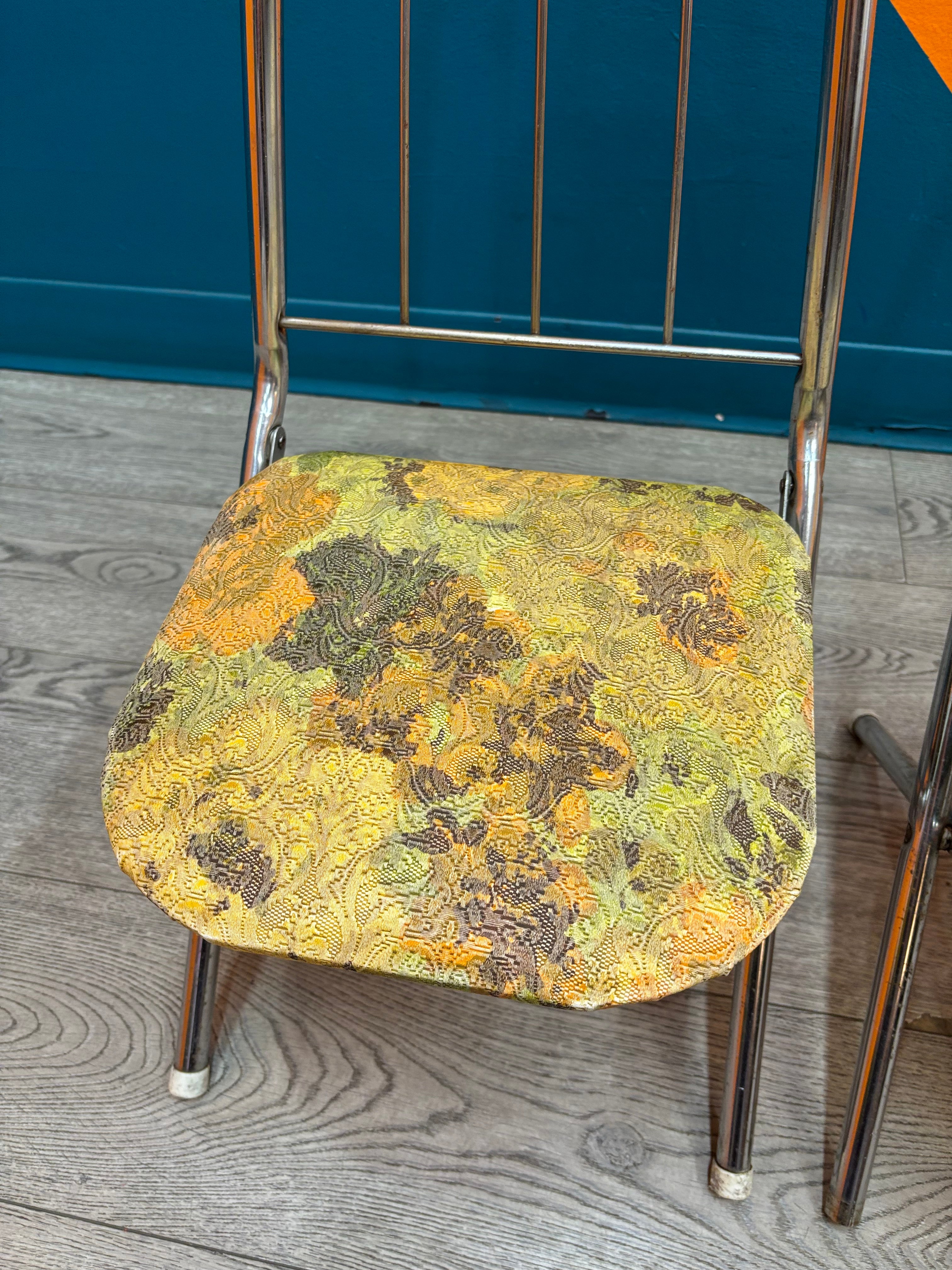 (2) Small Fold Up Metal Chairs
