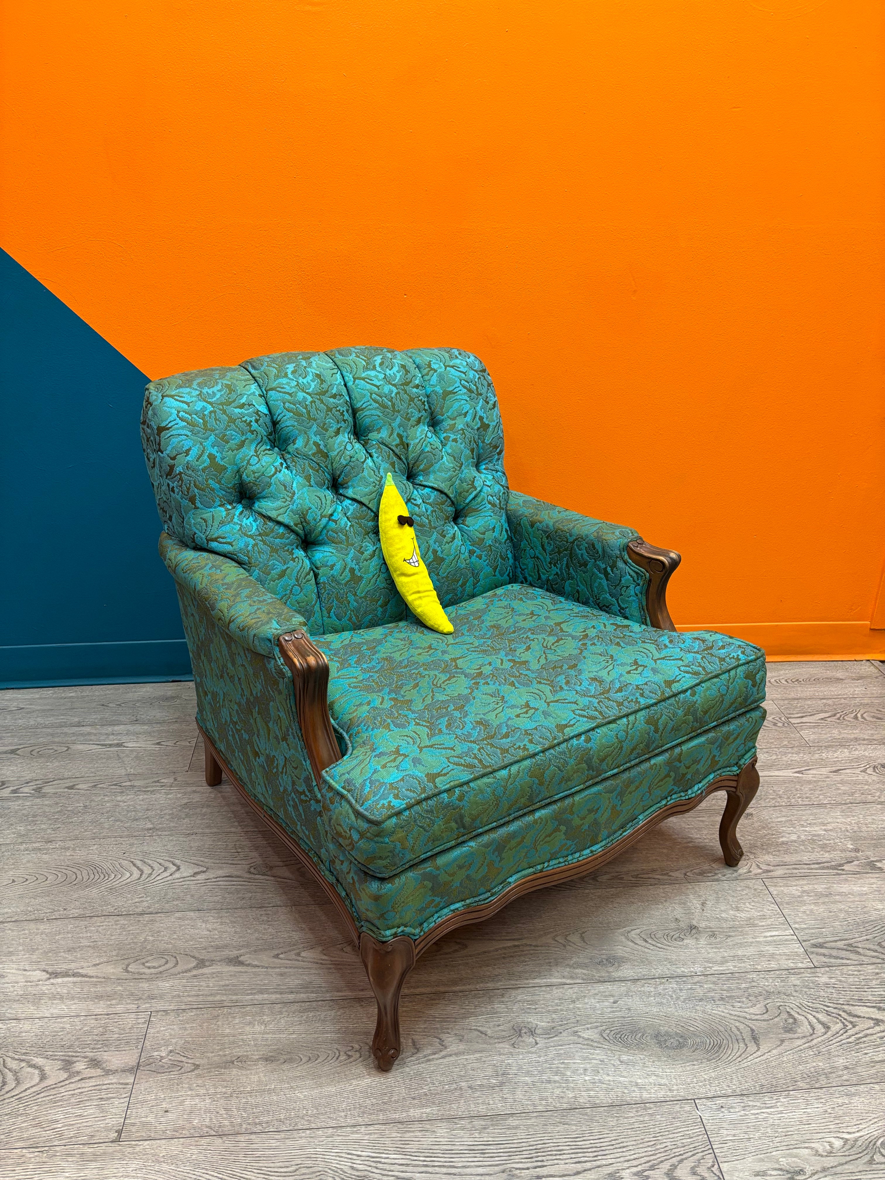 Tufted Teal Armchair