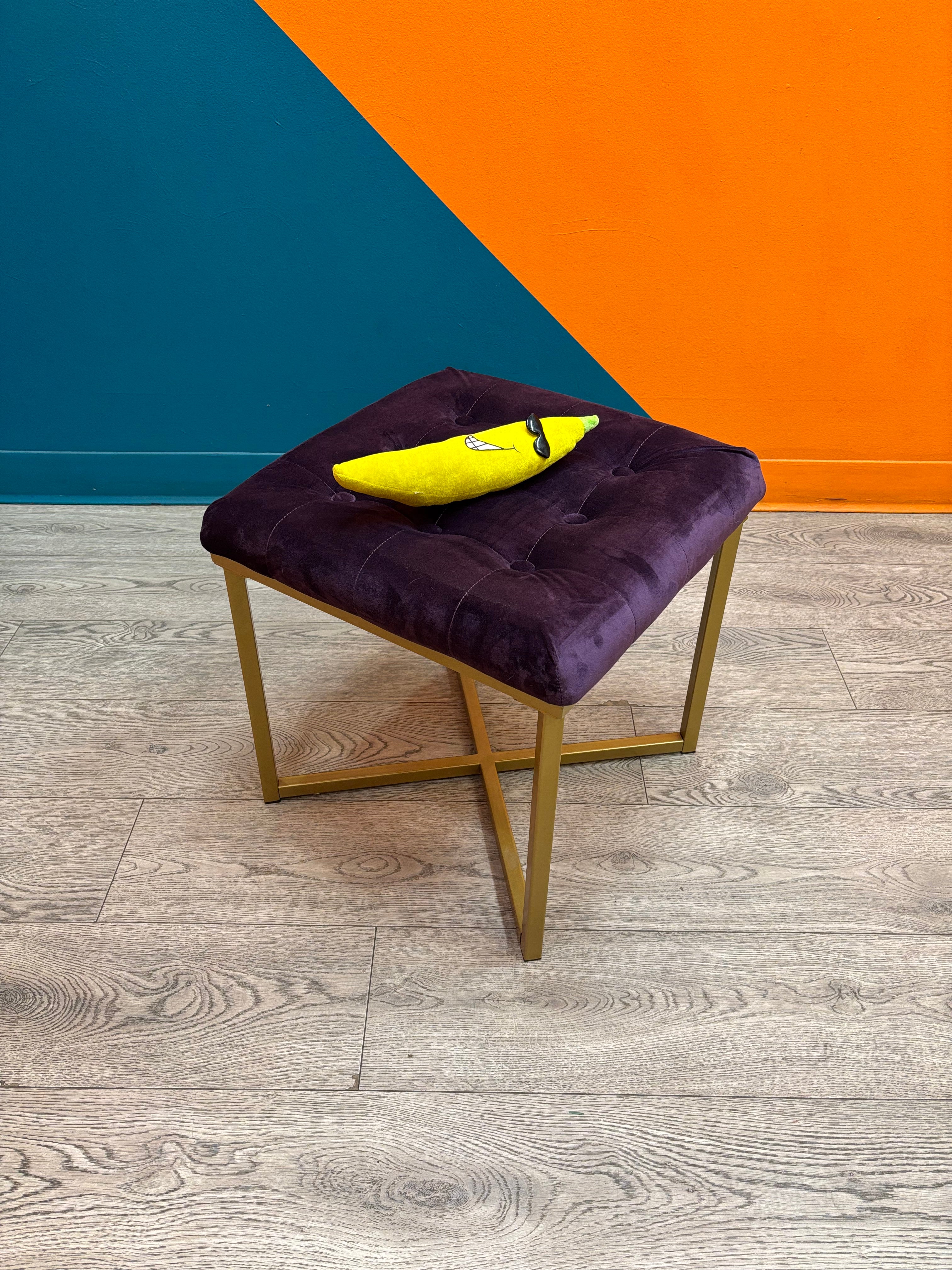 Purple Velvet Stool