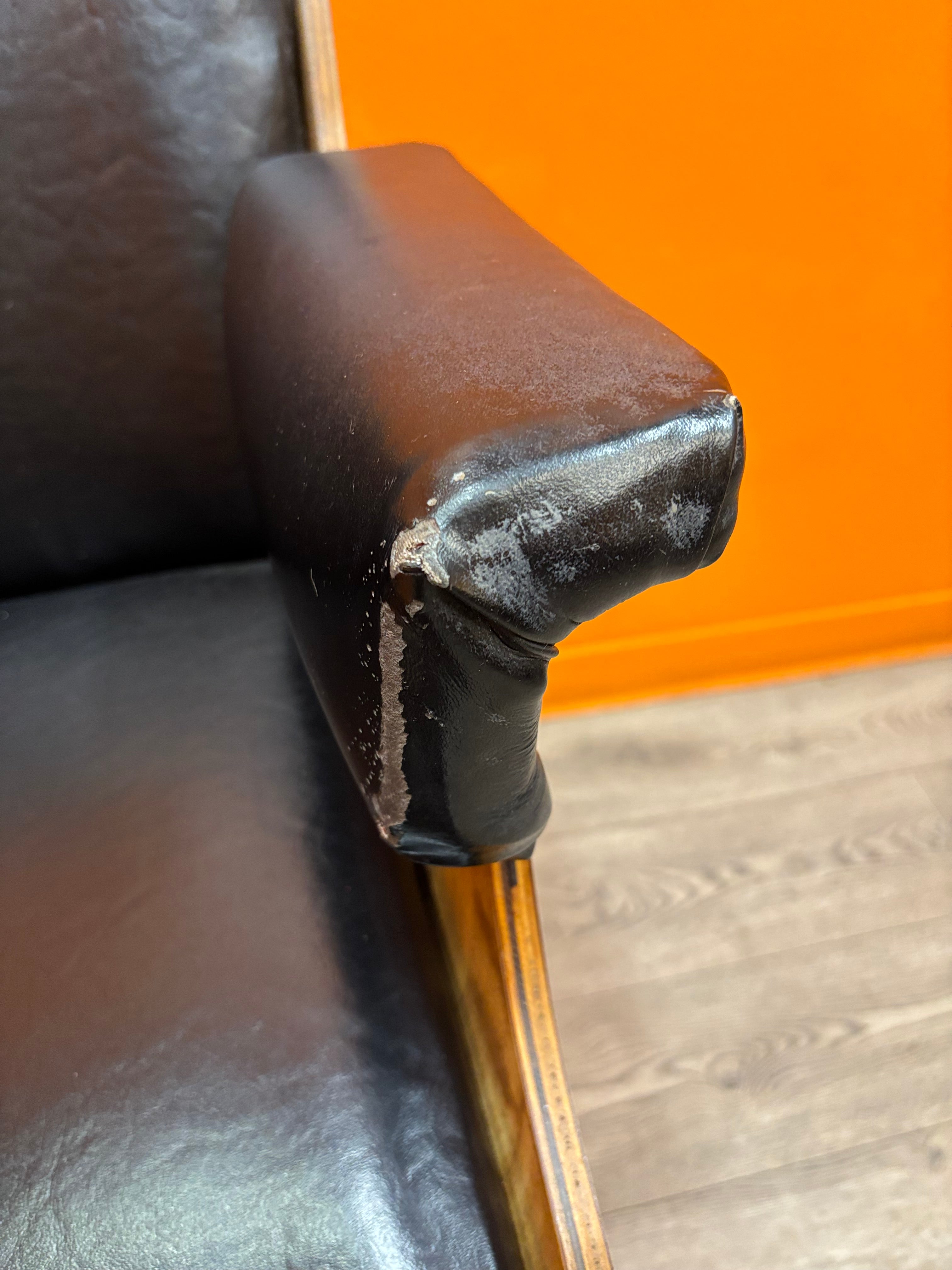 Wood & Pleather Barber Chair