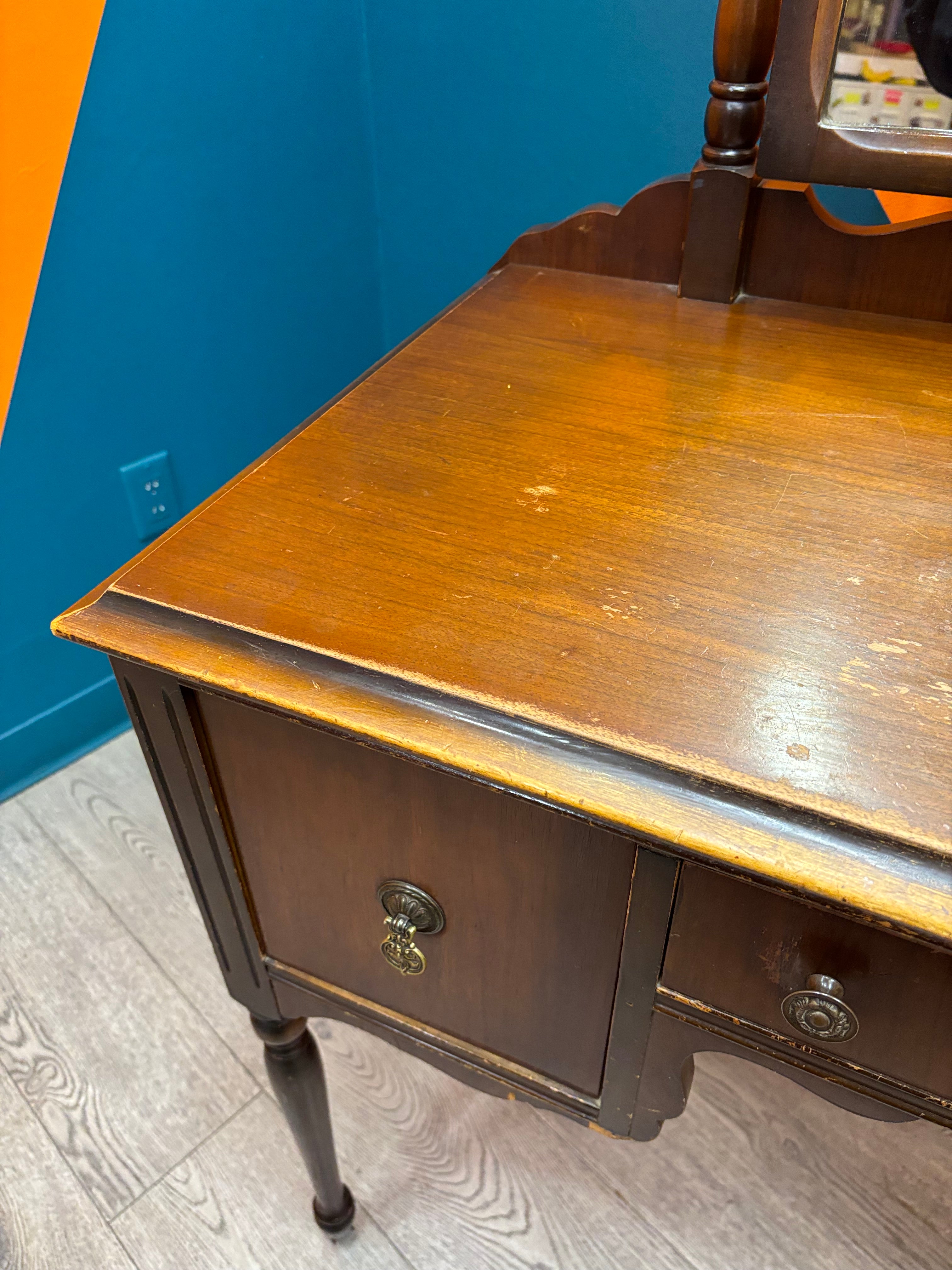 Wood Vanity on Wheels