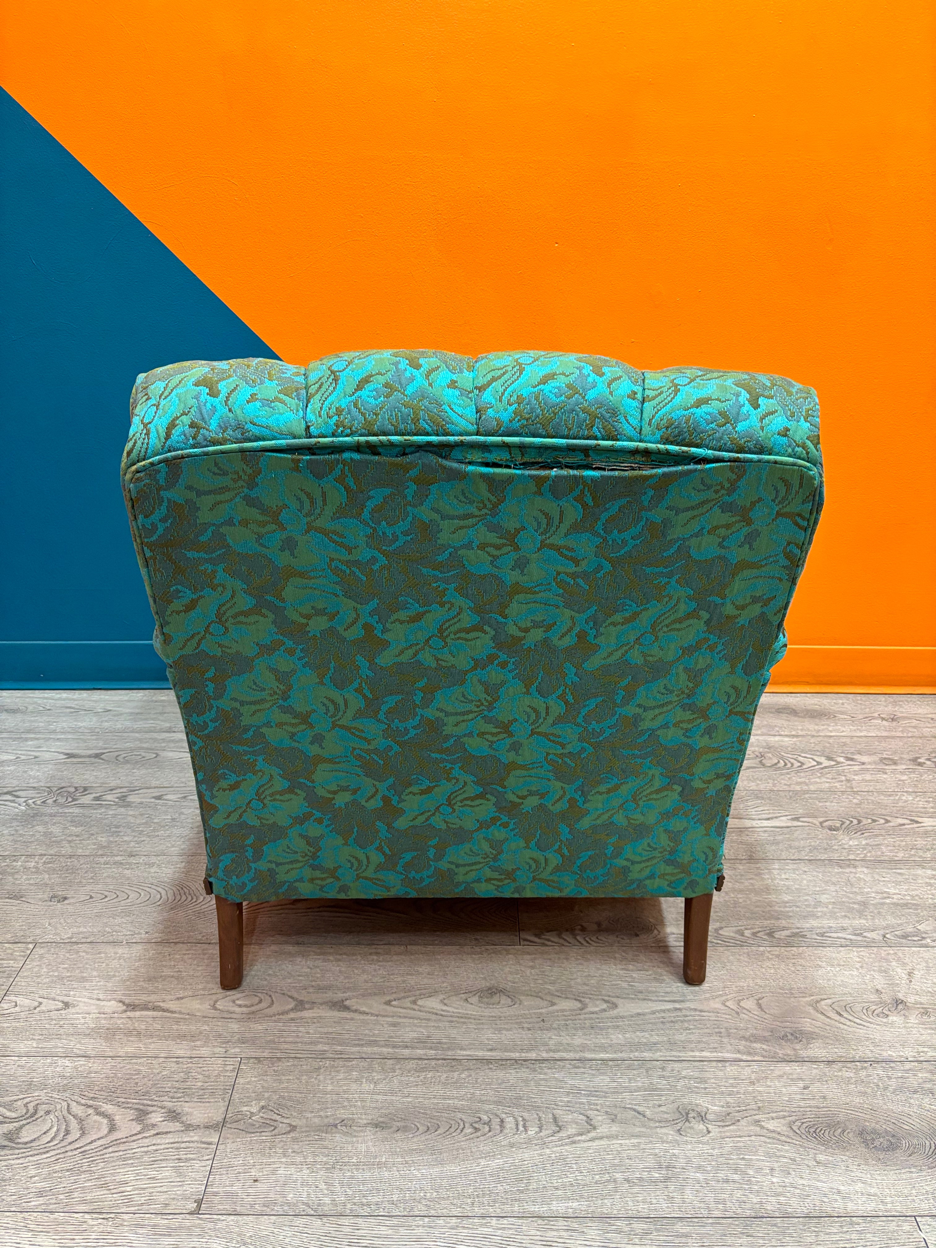 Tufted Teal Armchair