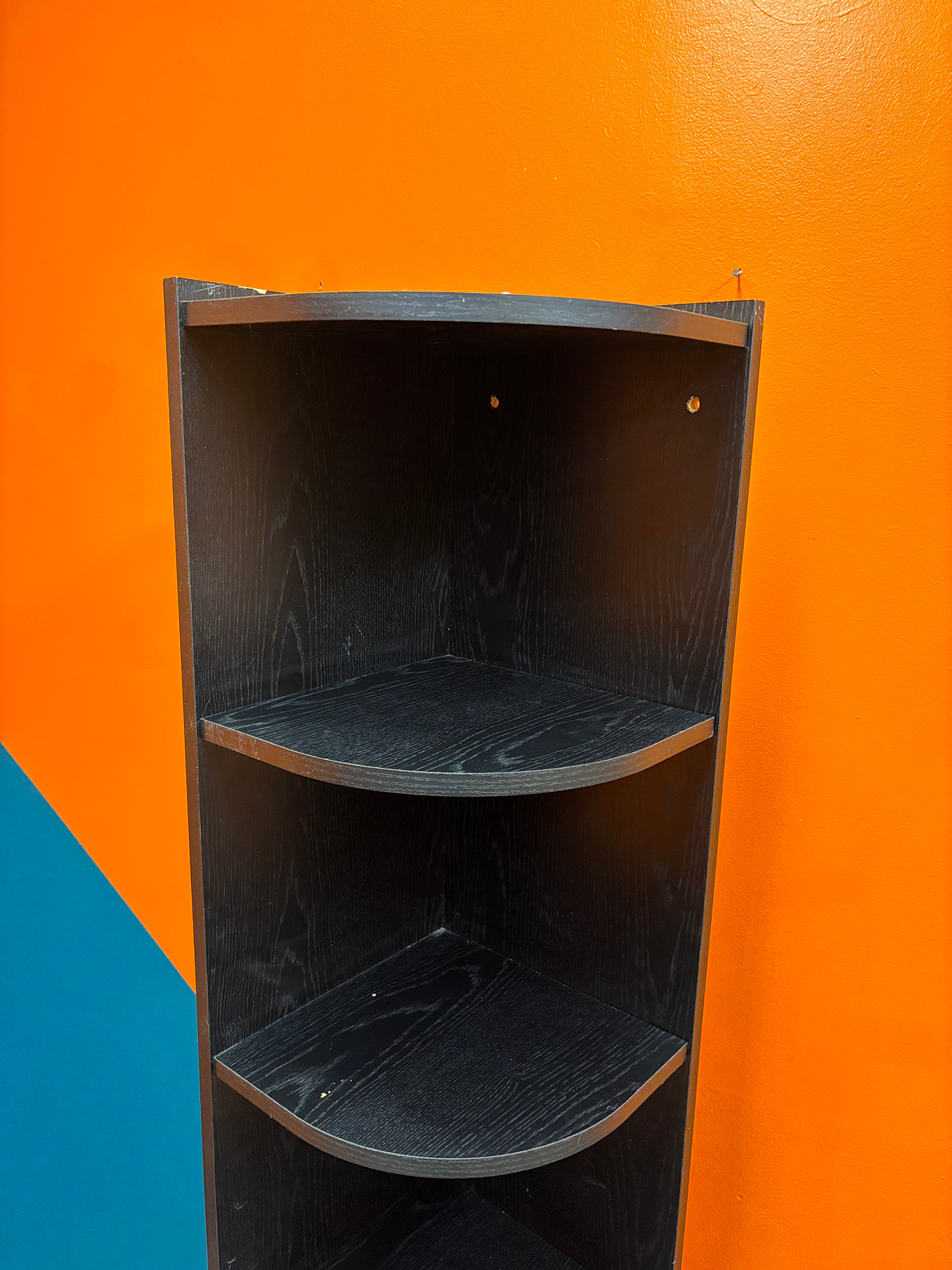Black Tall Corner Shelf
