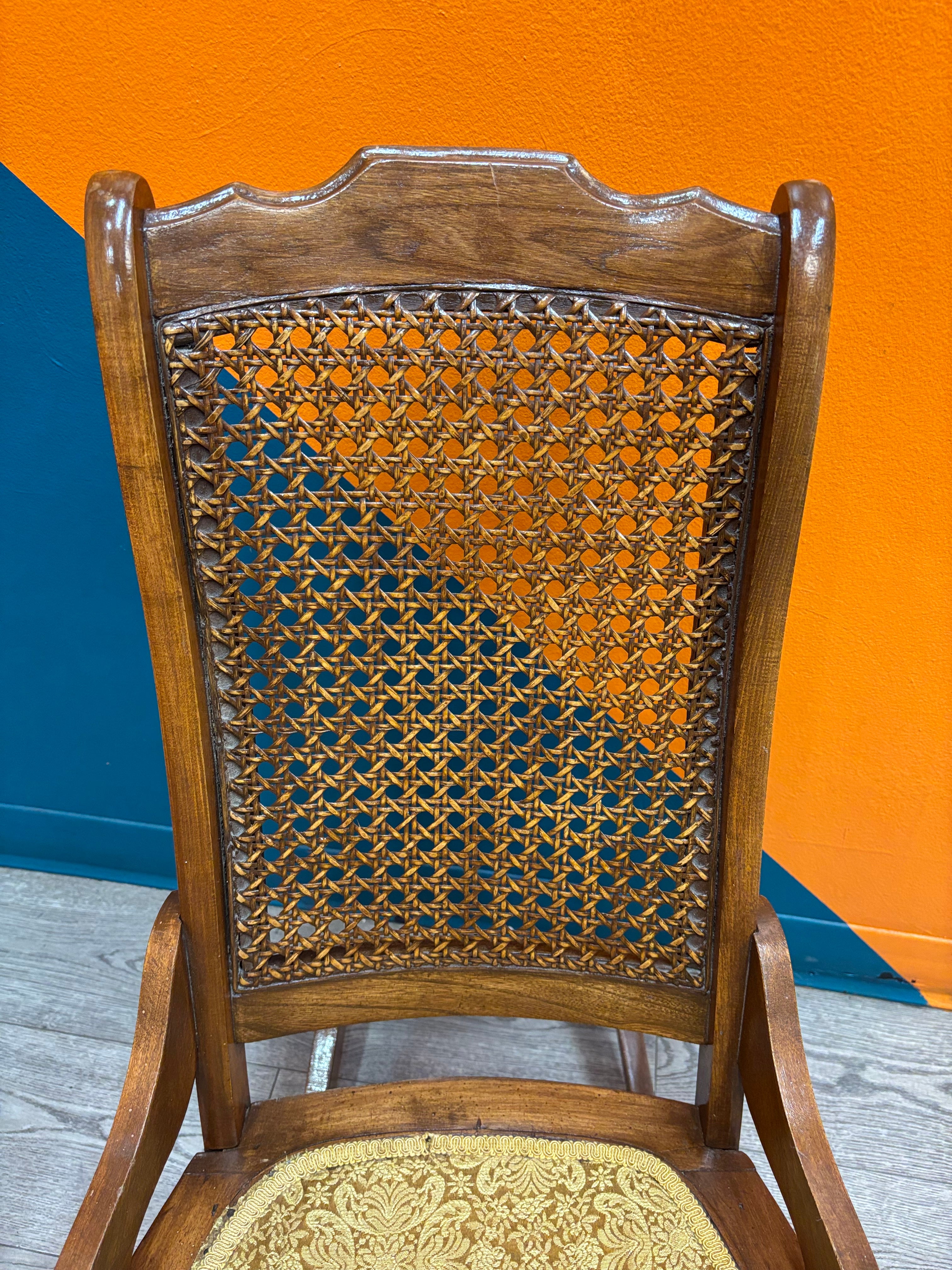 Cane Webbing Wood Rocking Chair