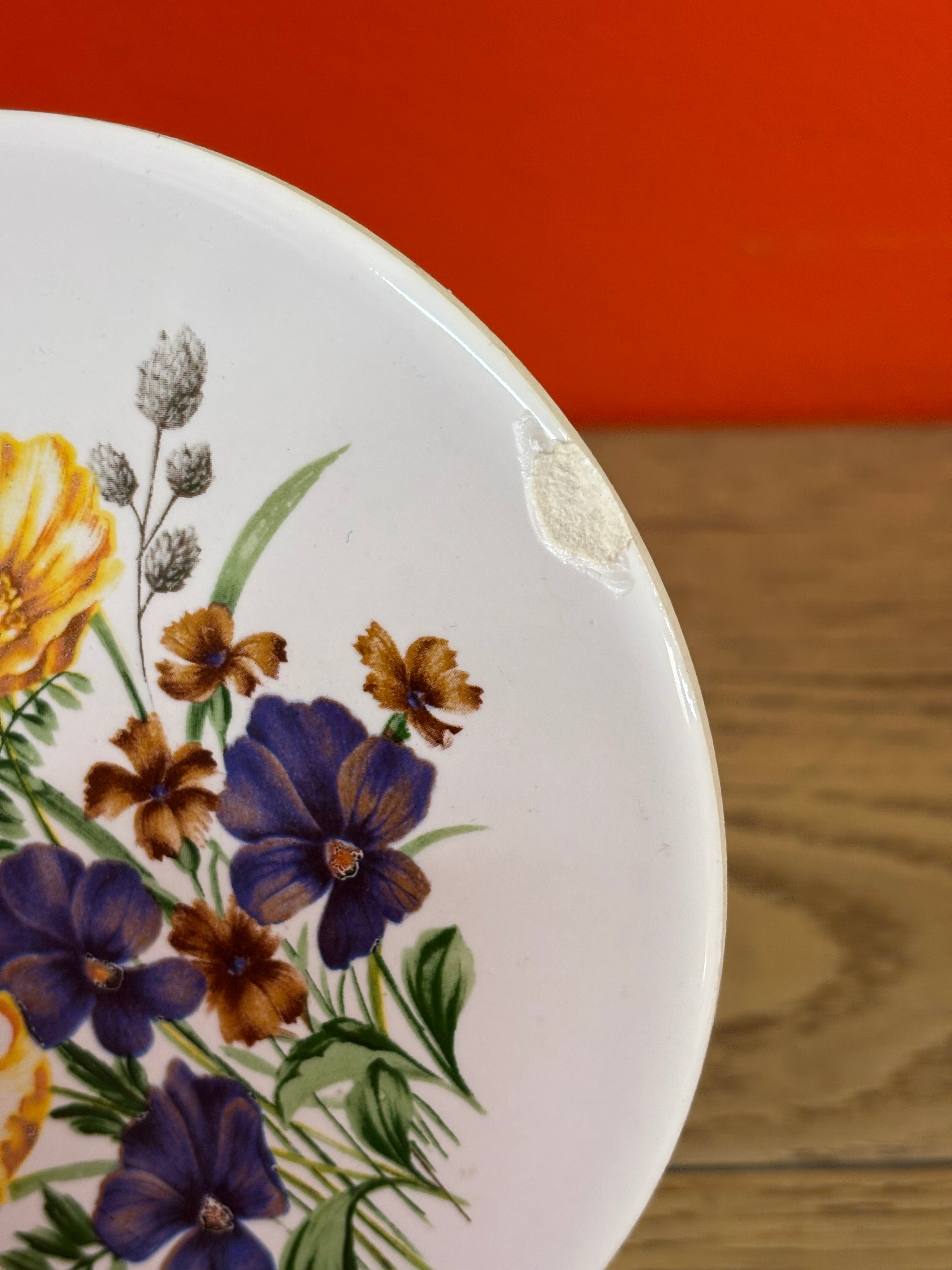 (3) Ceramic Floral Wall Hanging Art
