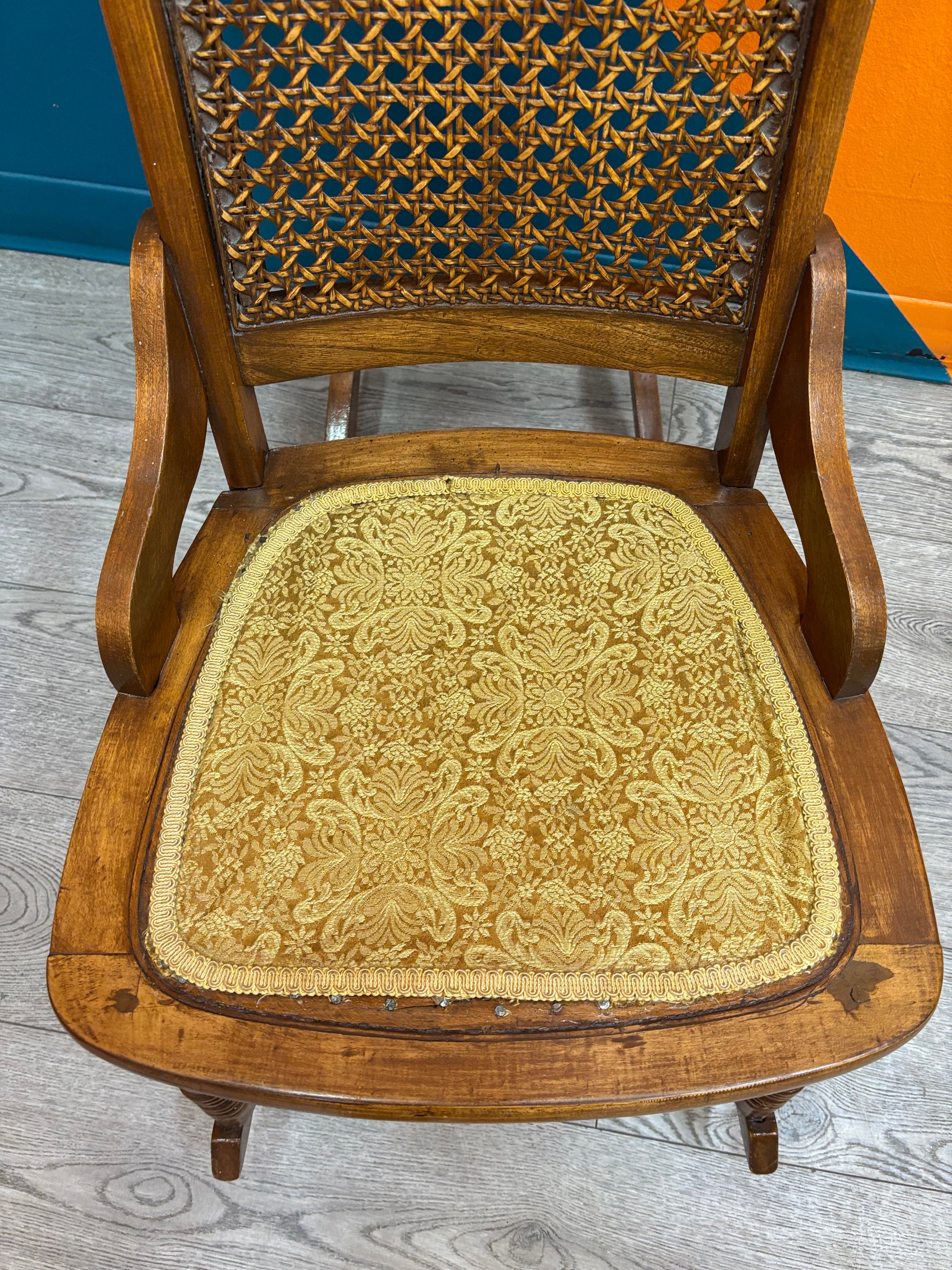 Cane Webbing Wood Rocking Chair