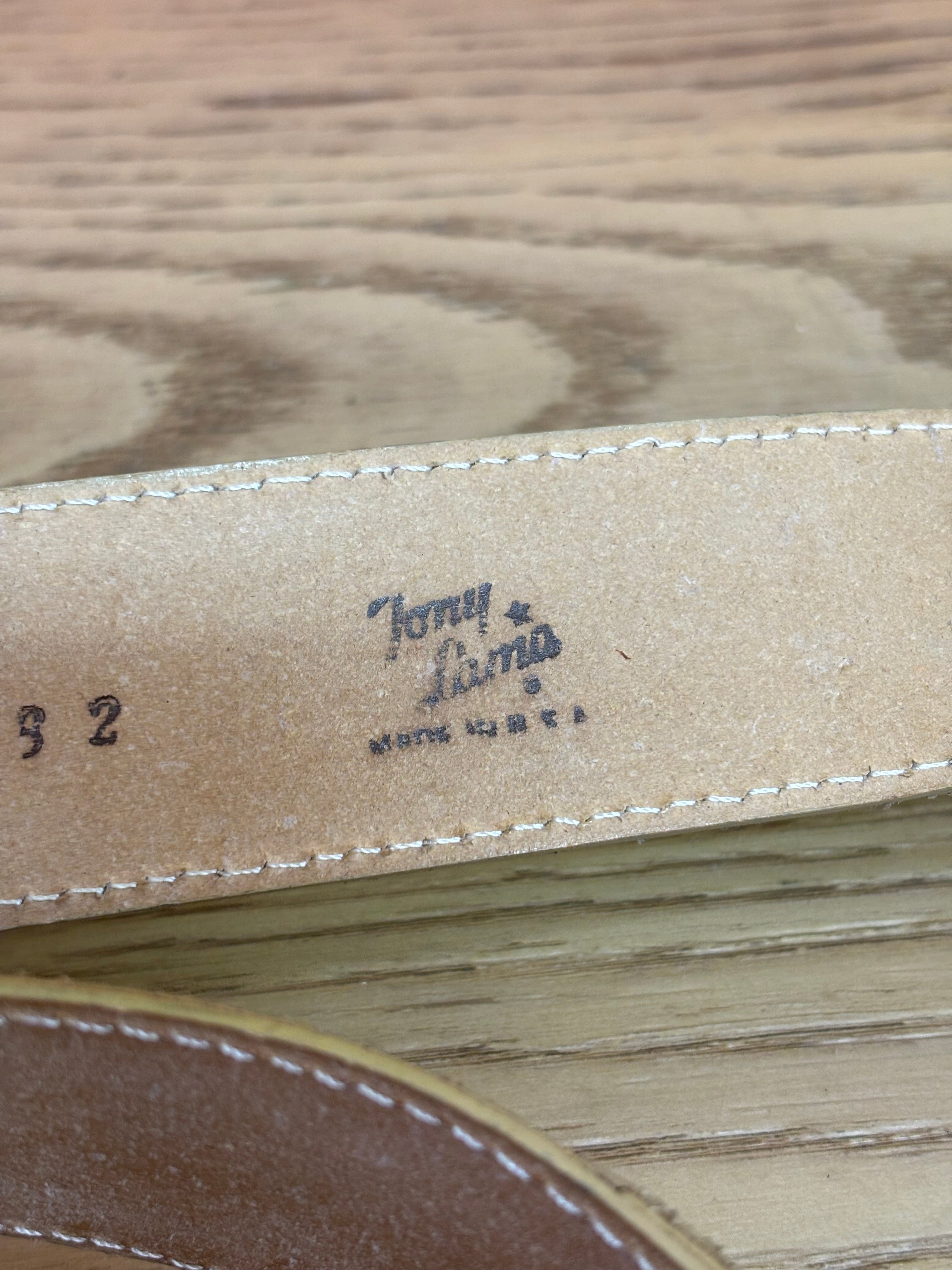 Tony Lama Brown Belt with Eagle Belt Buckle - Men's 34