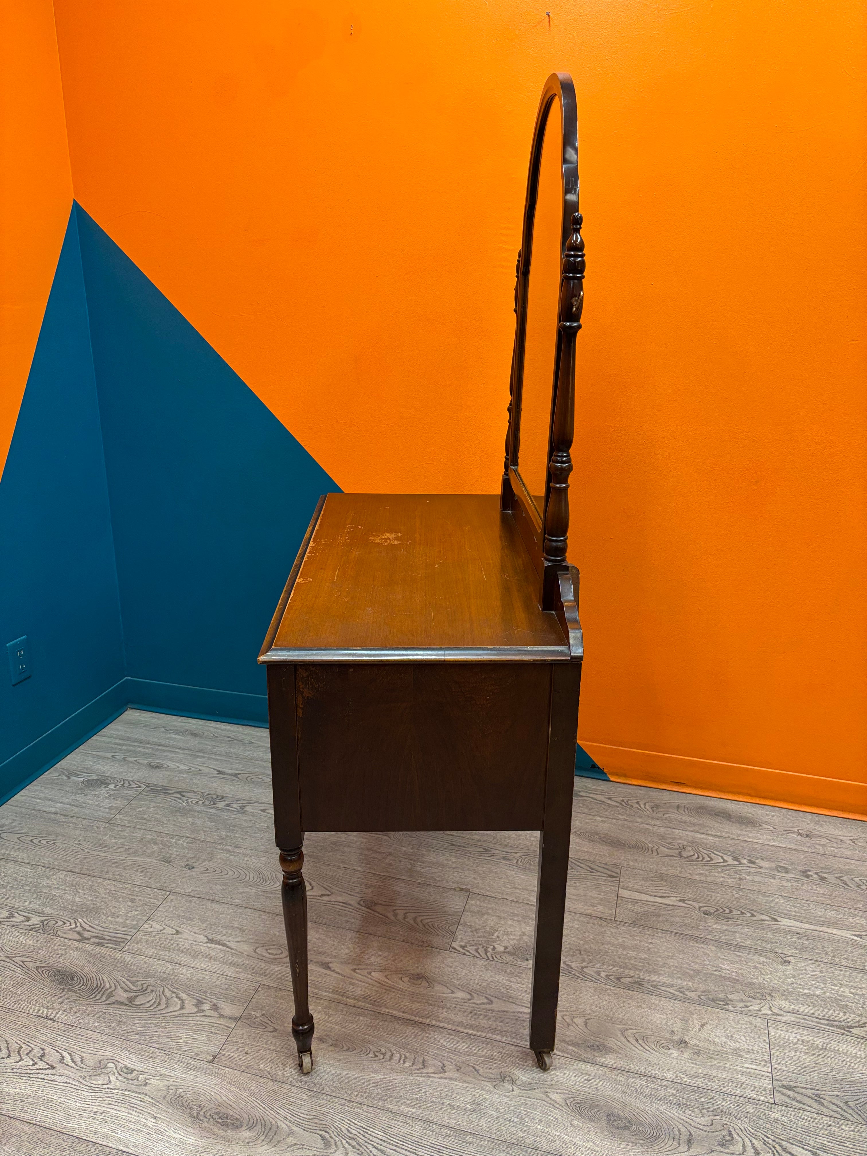 Wood Vanity on Wheels