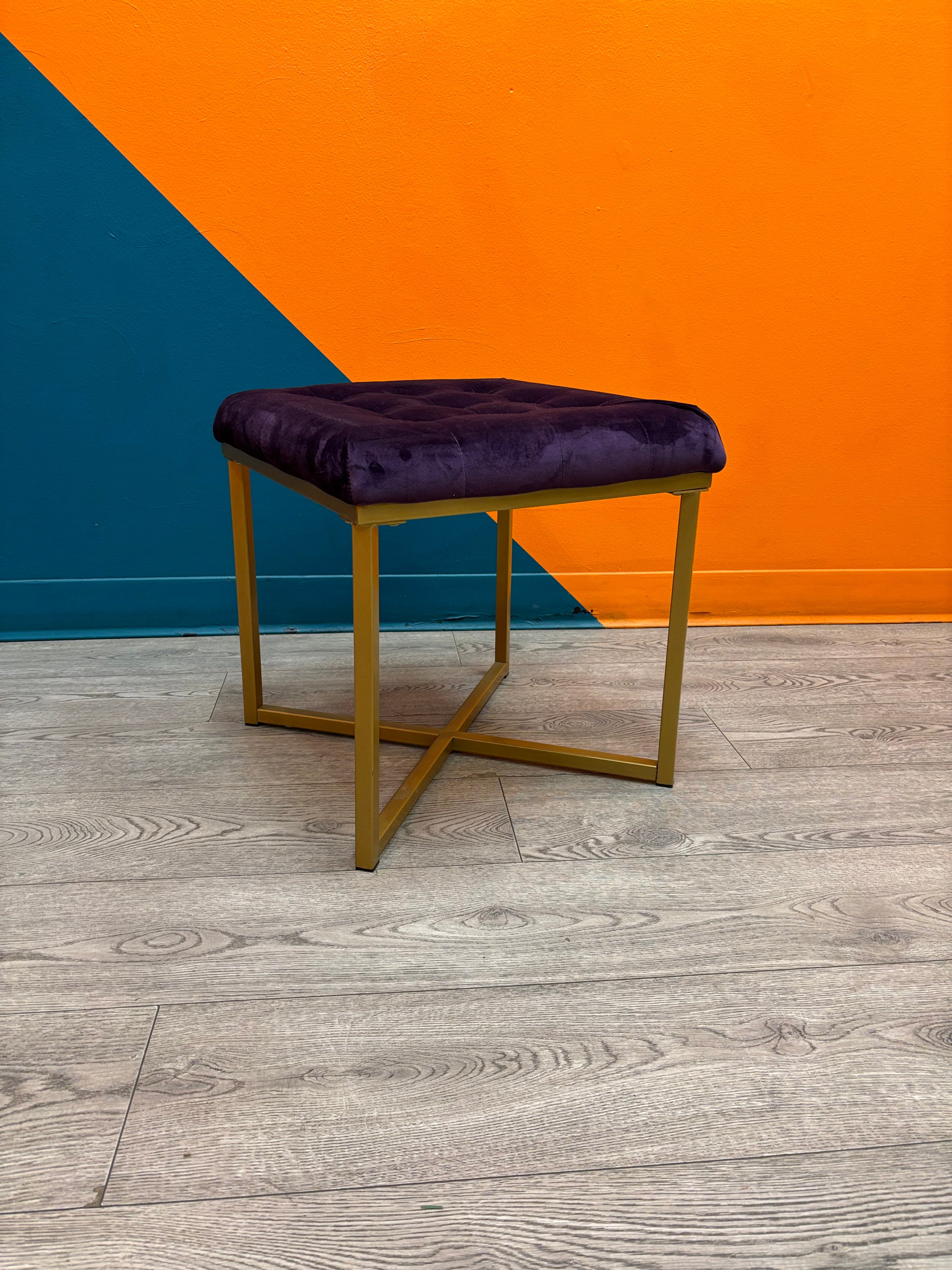 Purple Velvet Stool