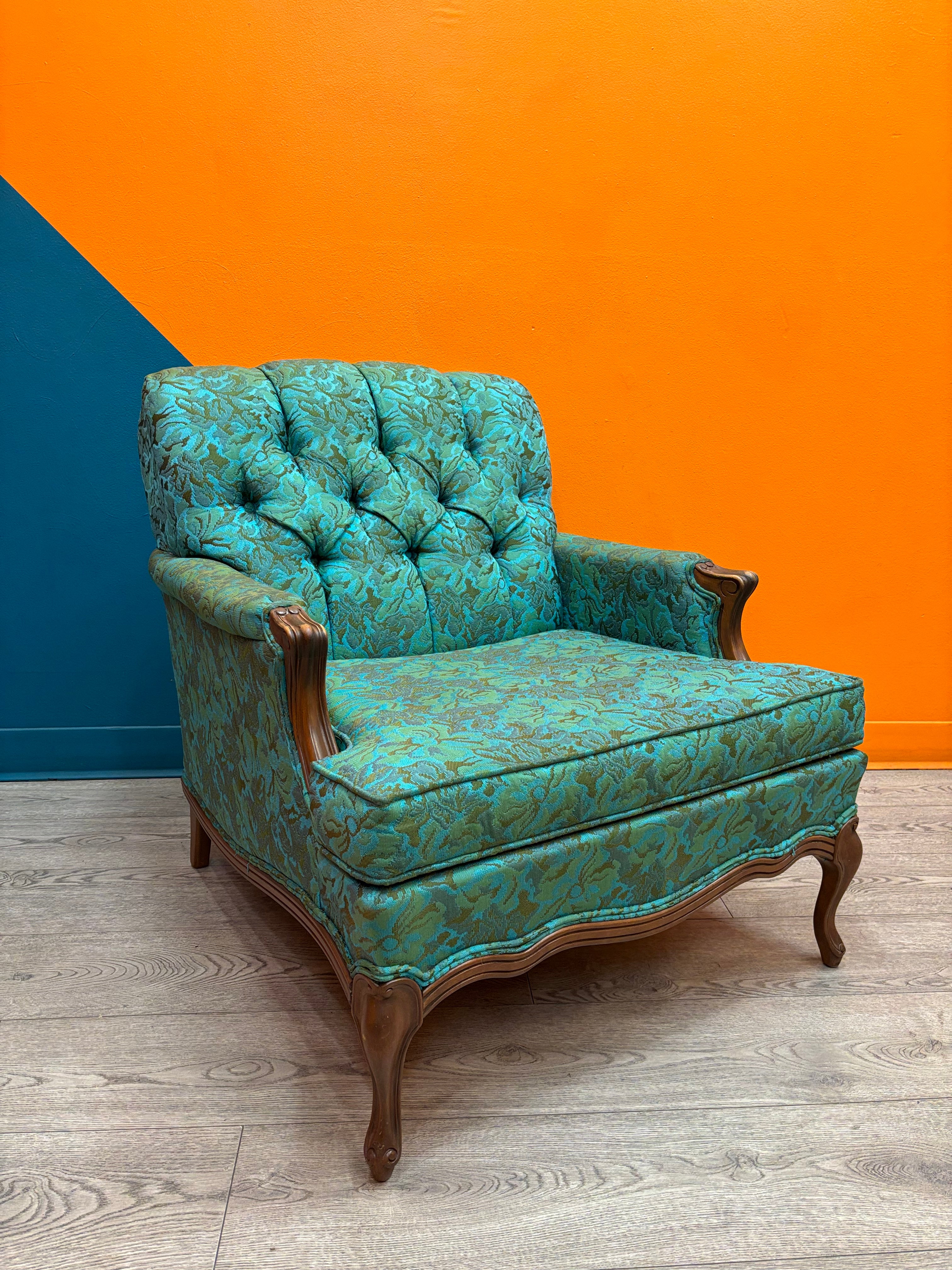 Tufted Teal Armchair