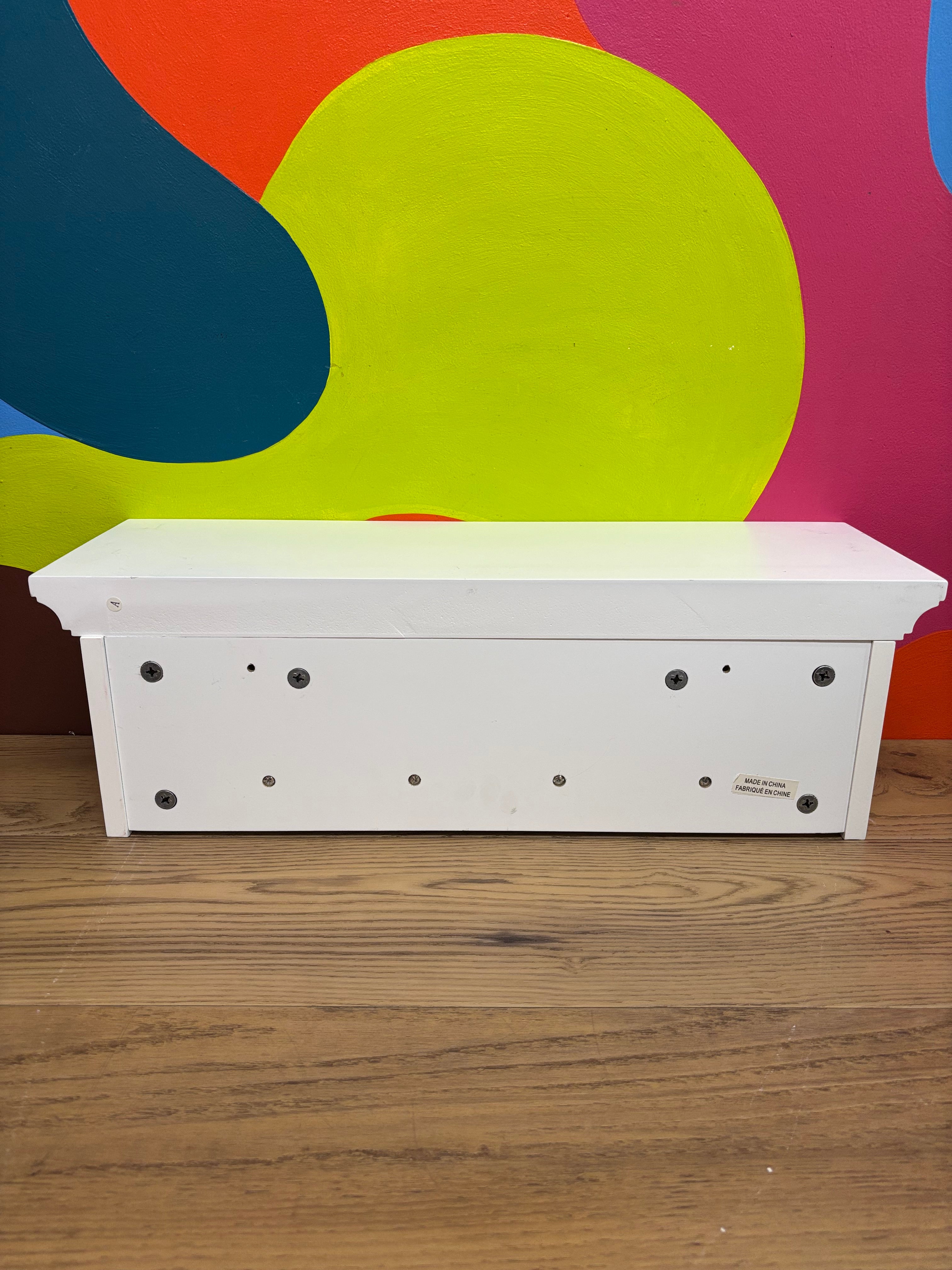 White Wall Shelf with Pegs