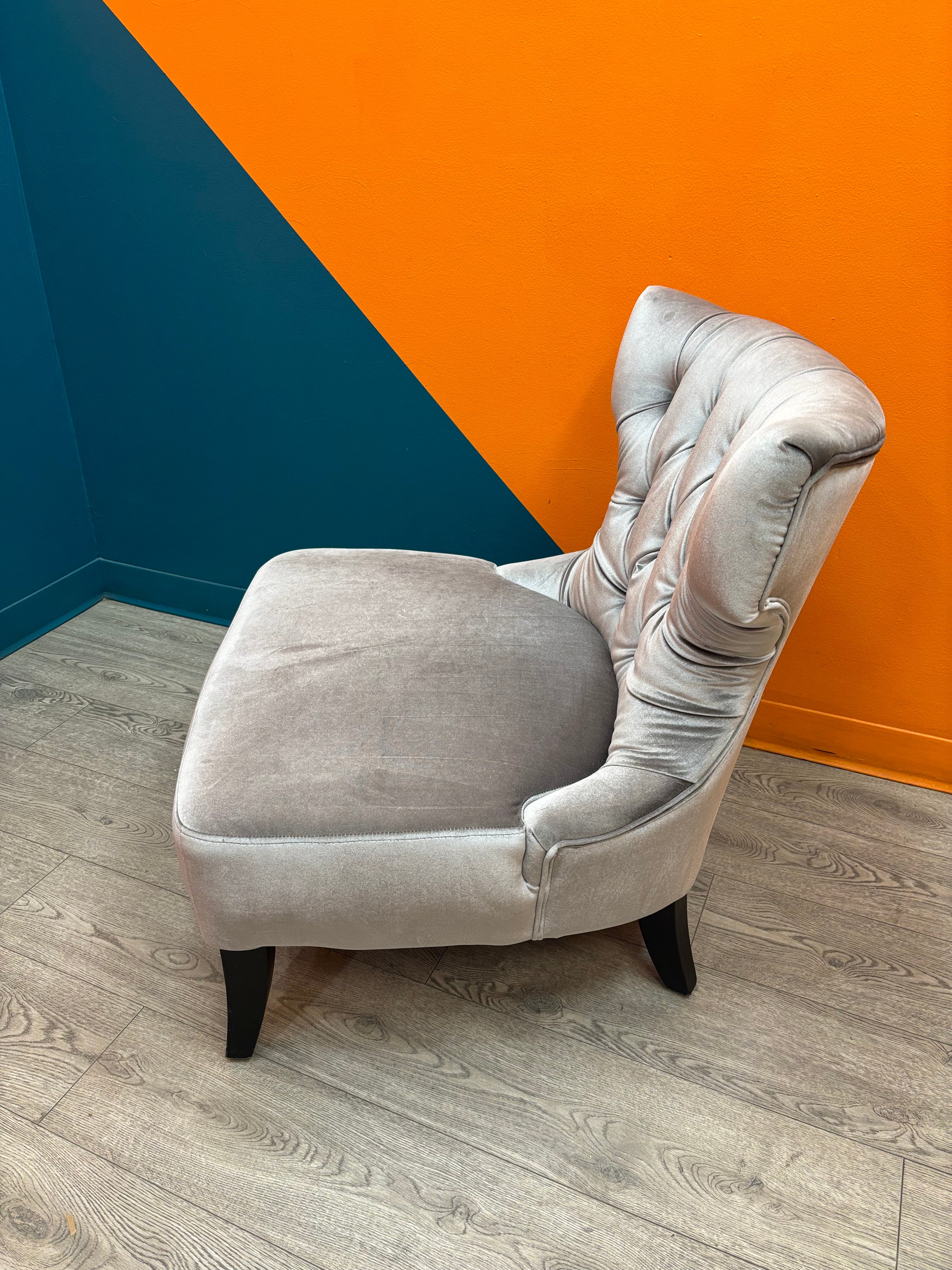 Silver Oversized Accent Chair