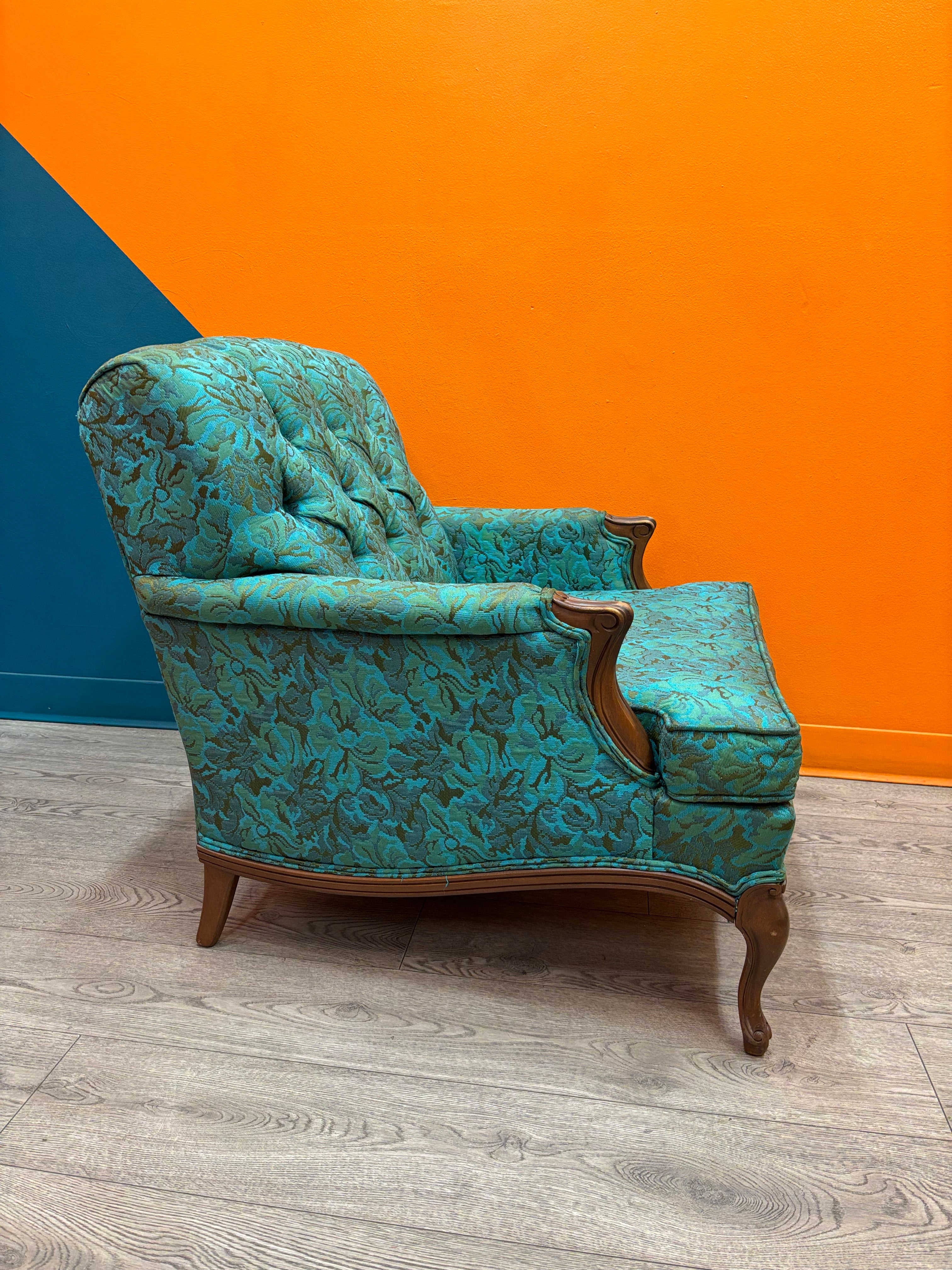 Tufted Teal Armchair