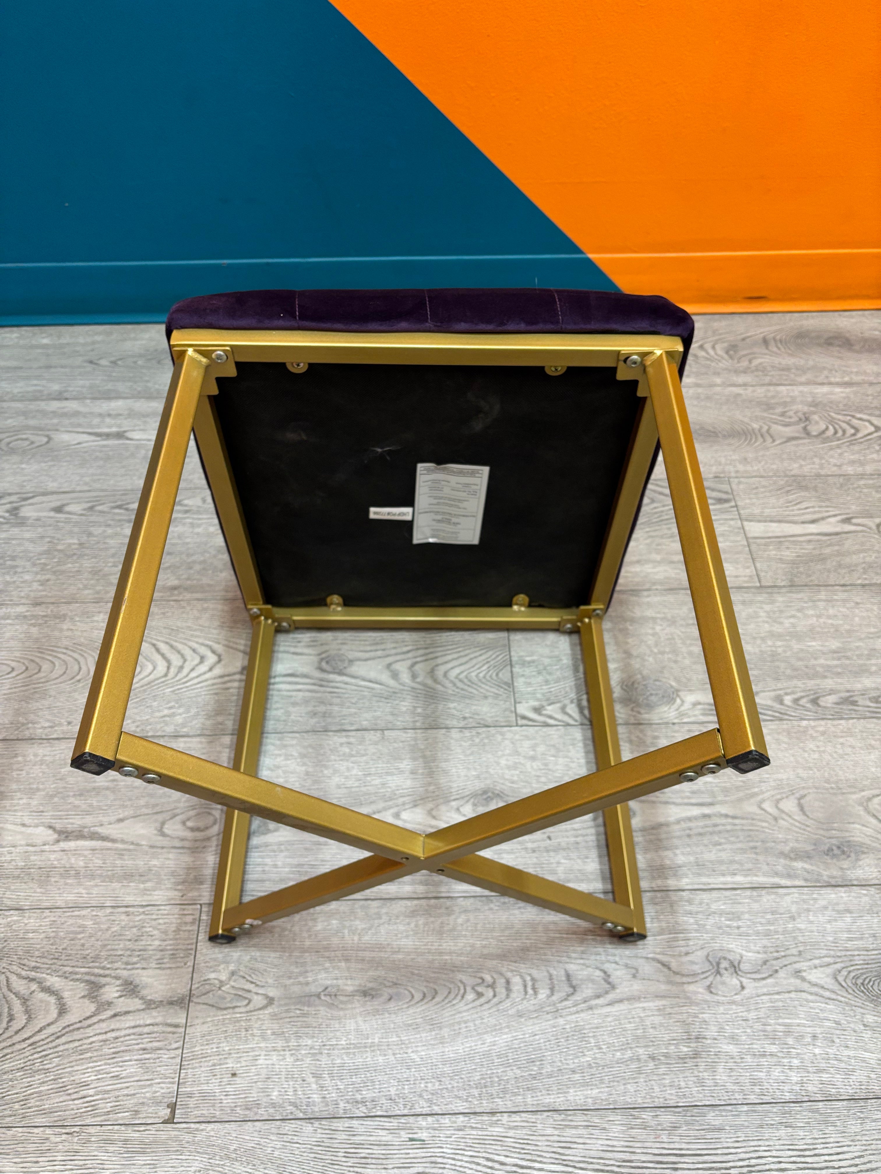 Purple Velvet Stool