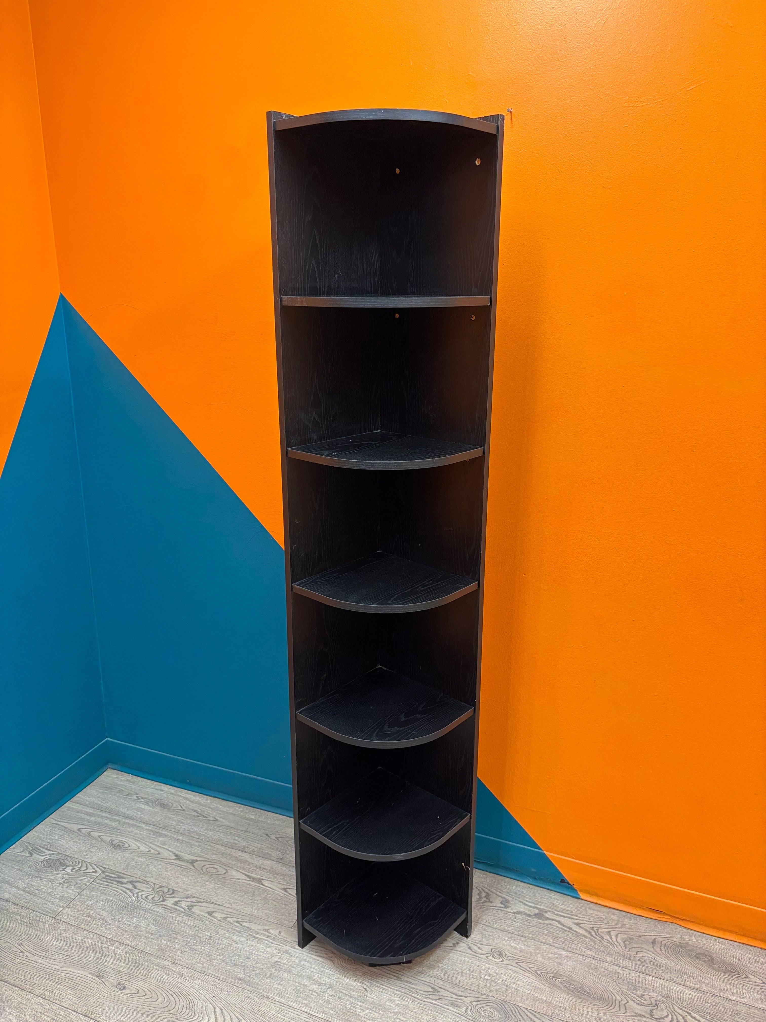 Black Tall Corner Shelf