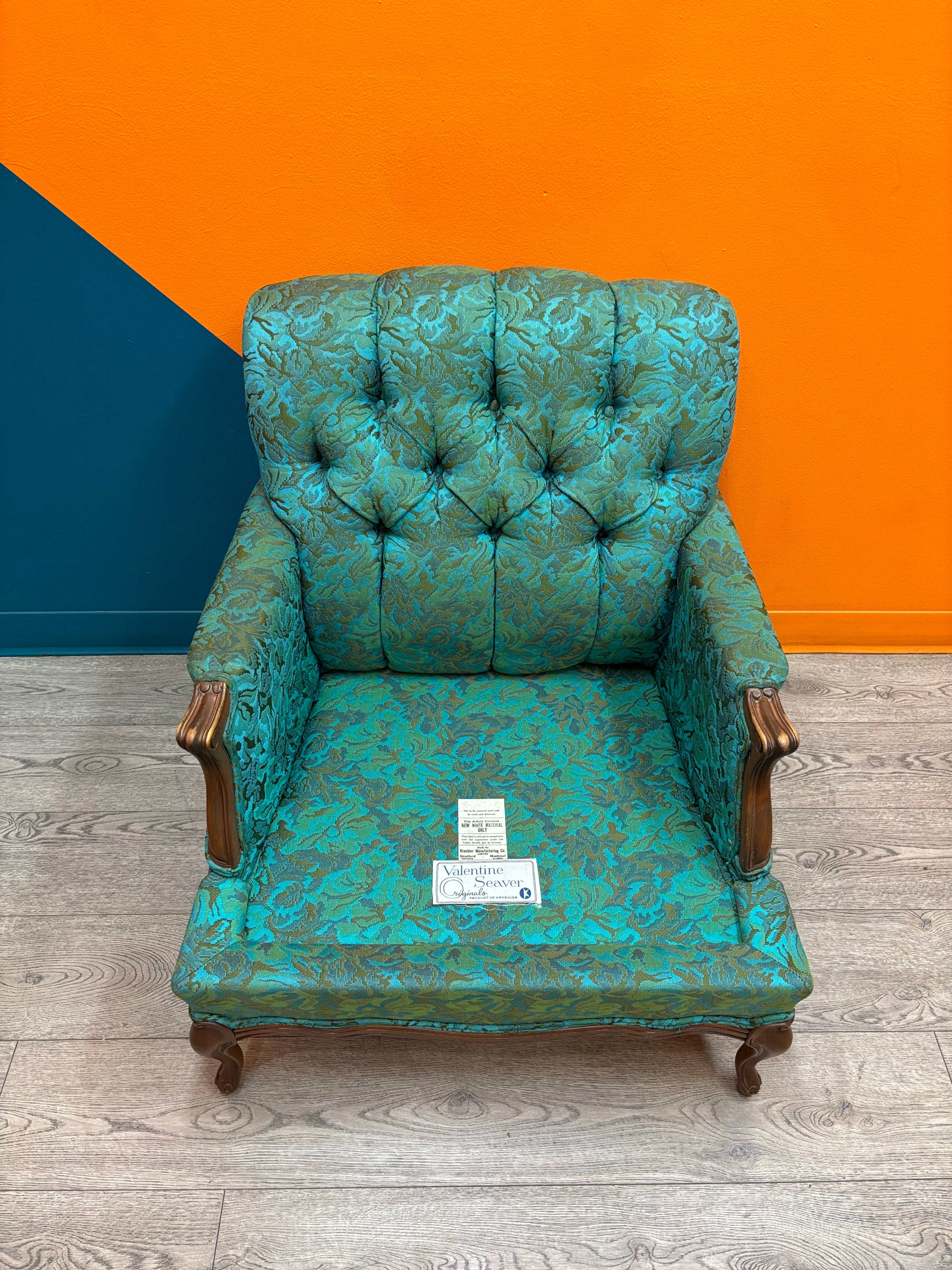 Tufted Teal Armchair