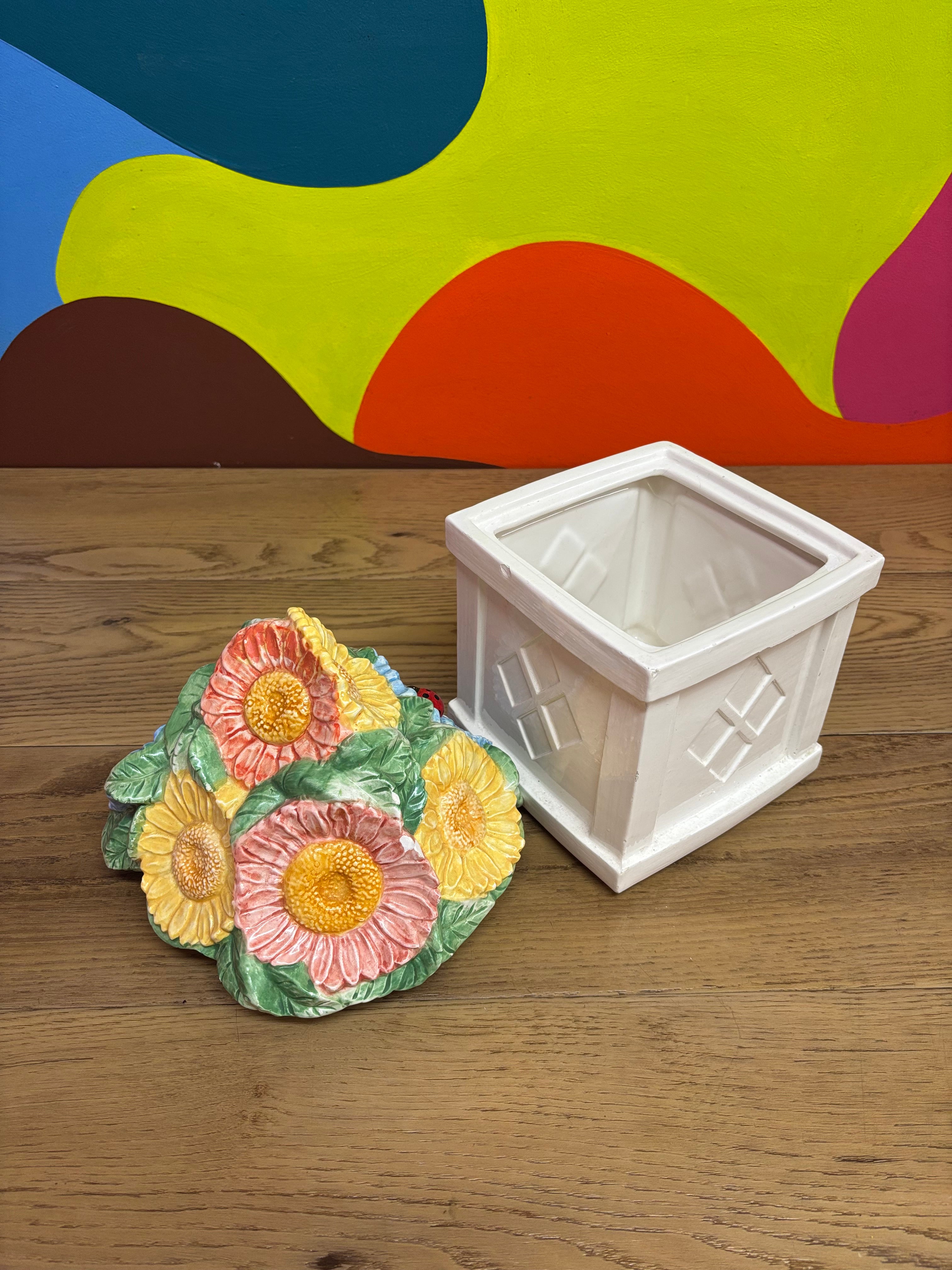 Ceramic Floral Canister