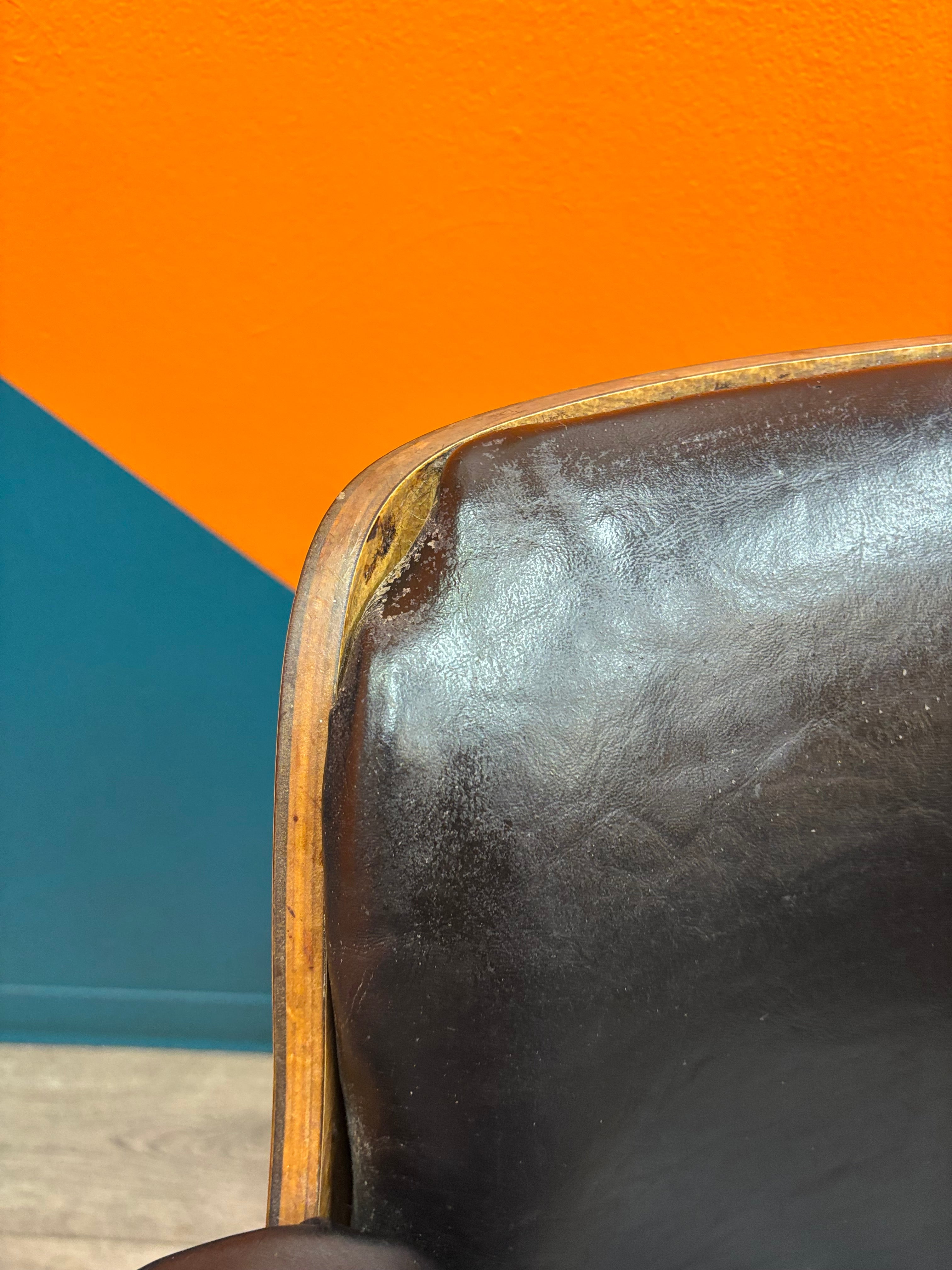 Wood & Pleather Barber Chair