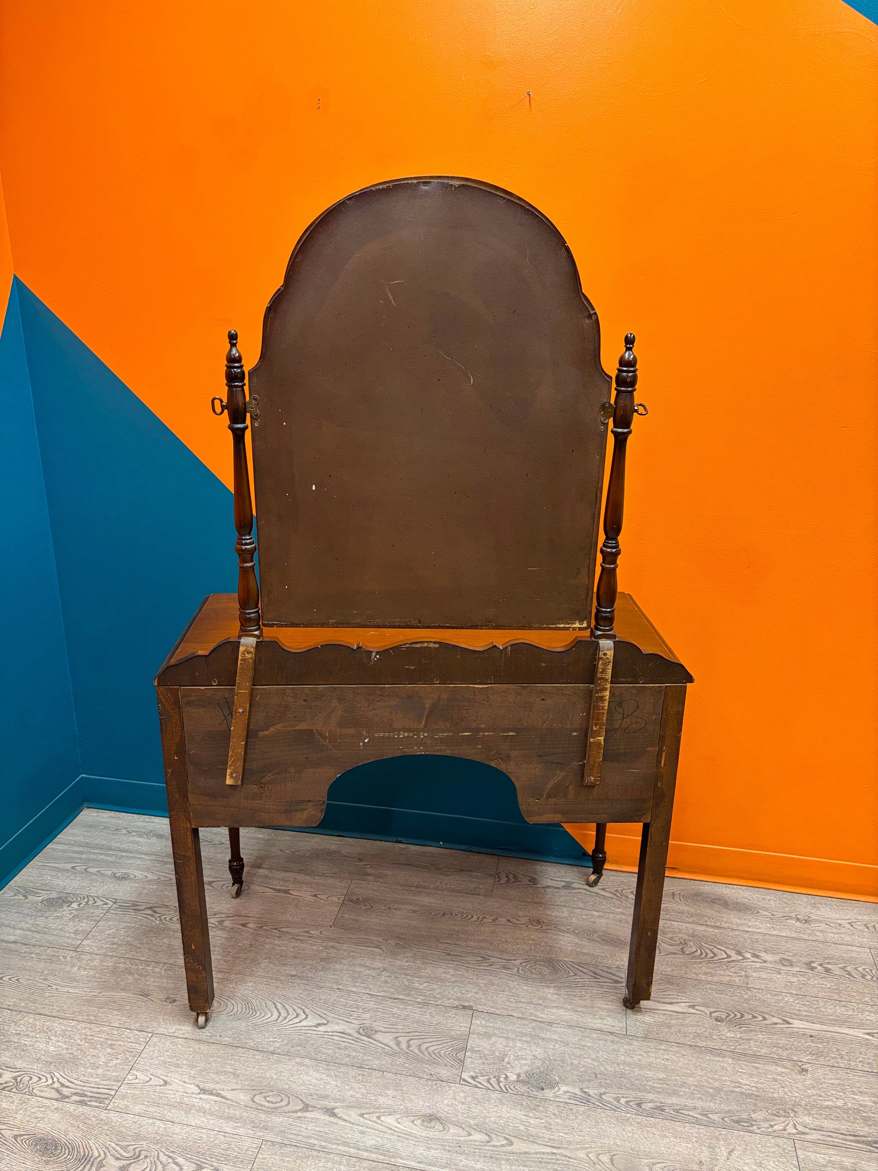 Wood Vanity on Wheels