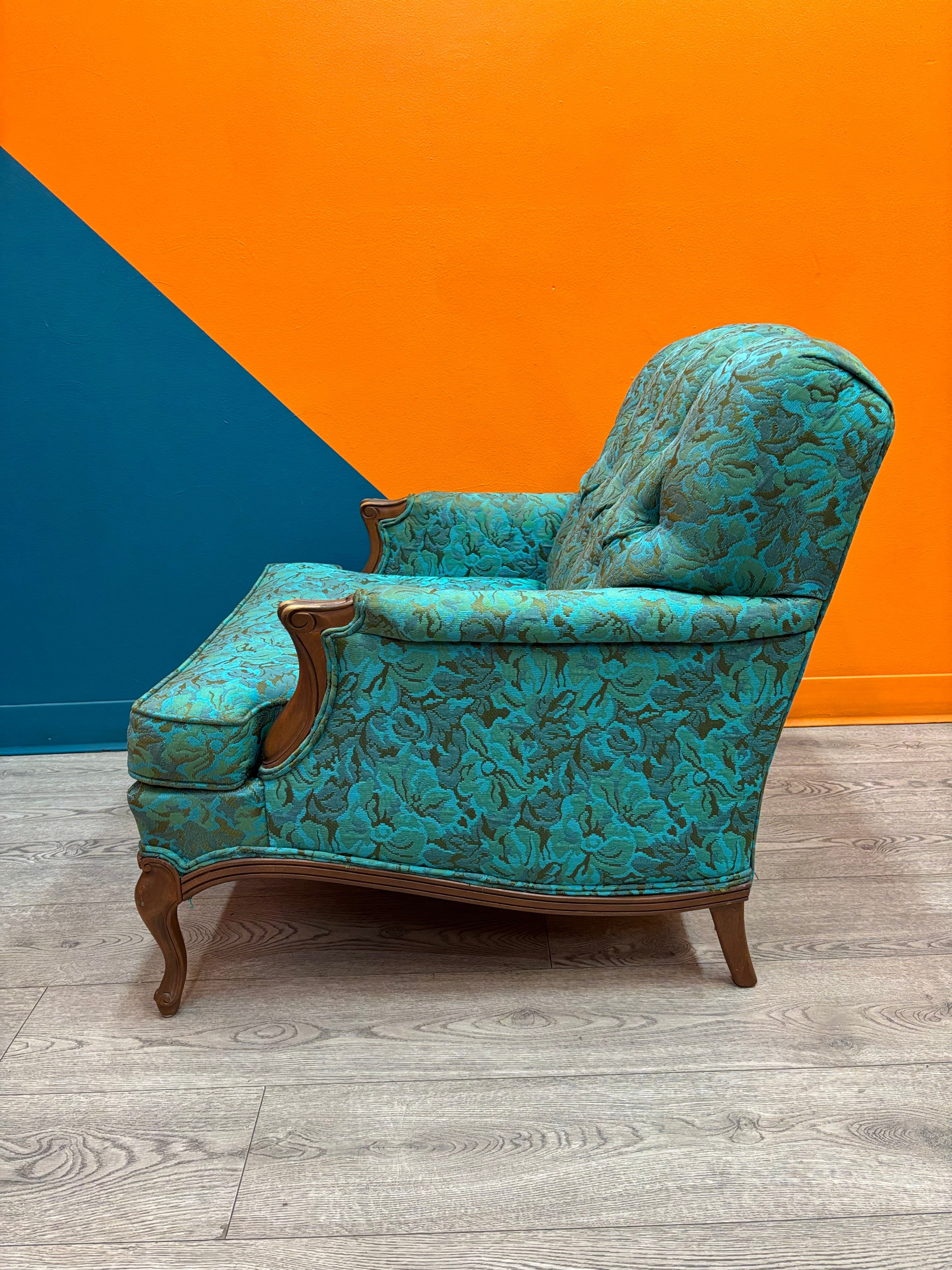 Tufted Teal Armchair