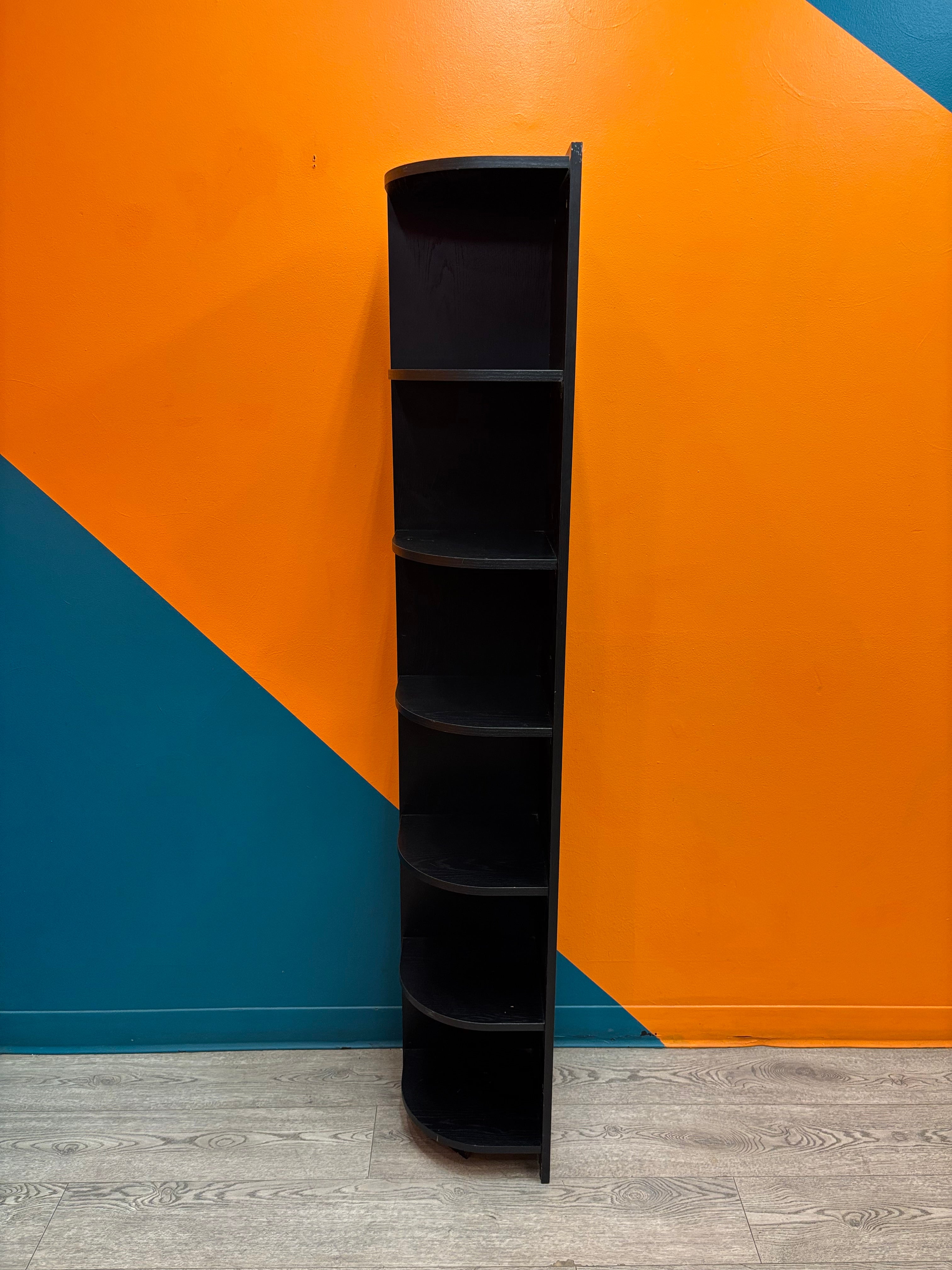 Black Tall Corner Shelf