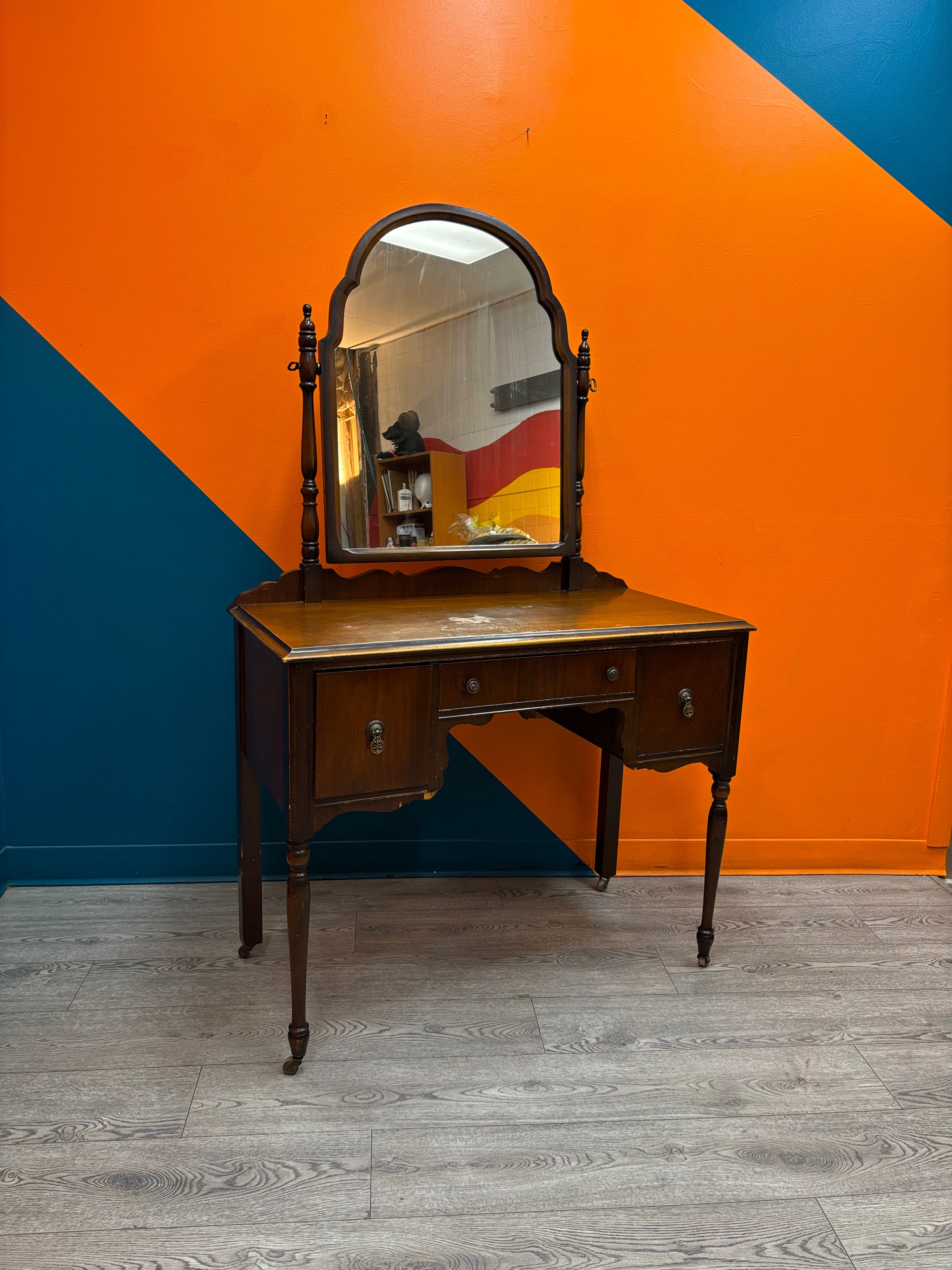Wood Vanity on Wheels