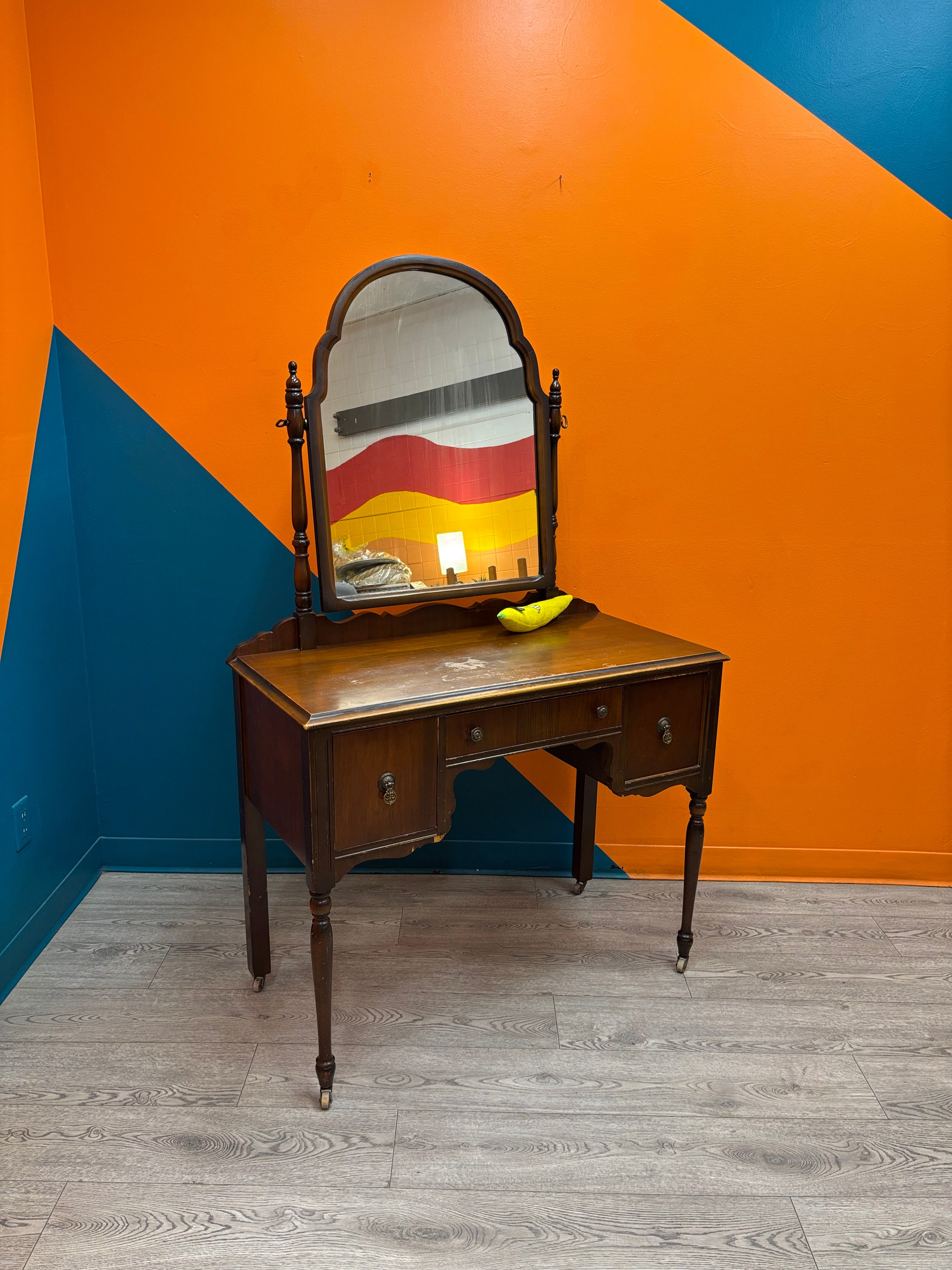 Wood Vanity on Wheels
