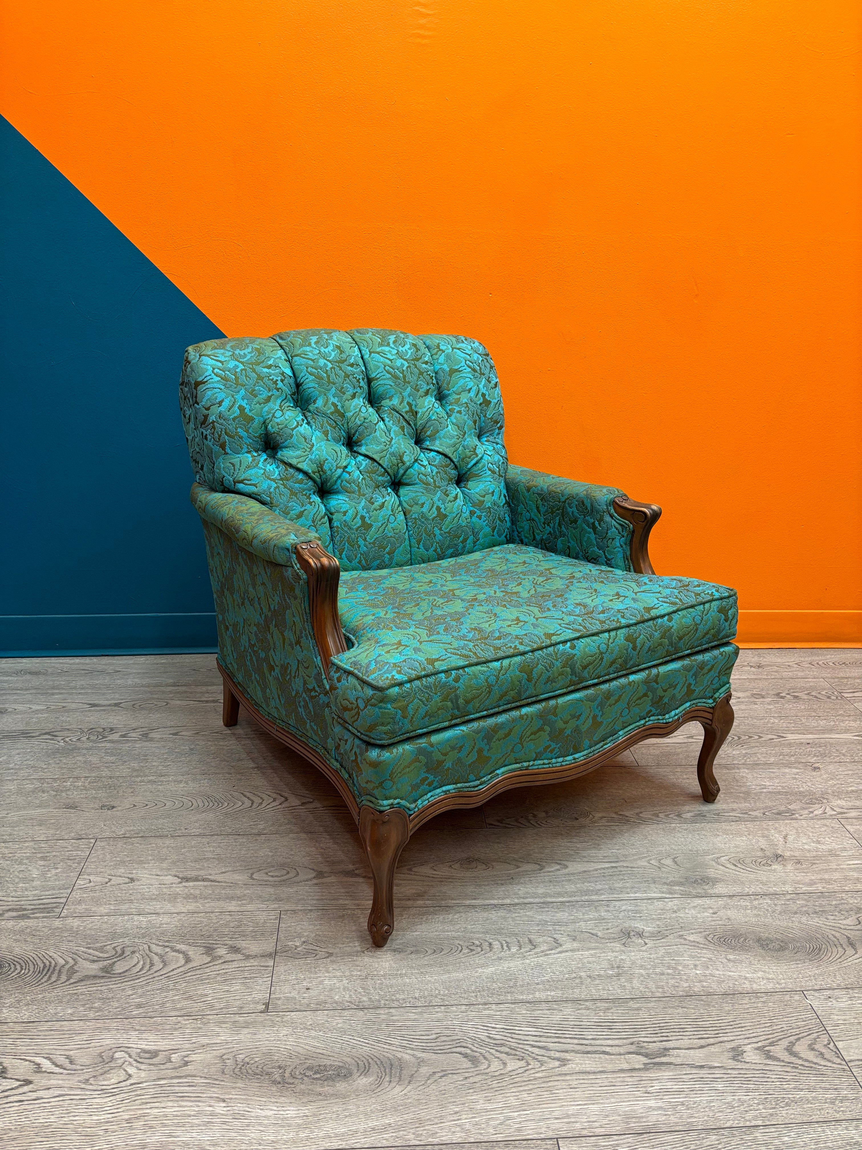 Tufted Teal Armchair