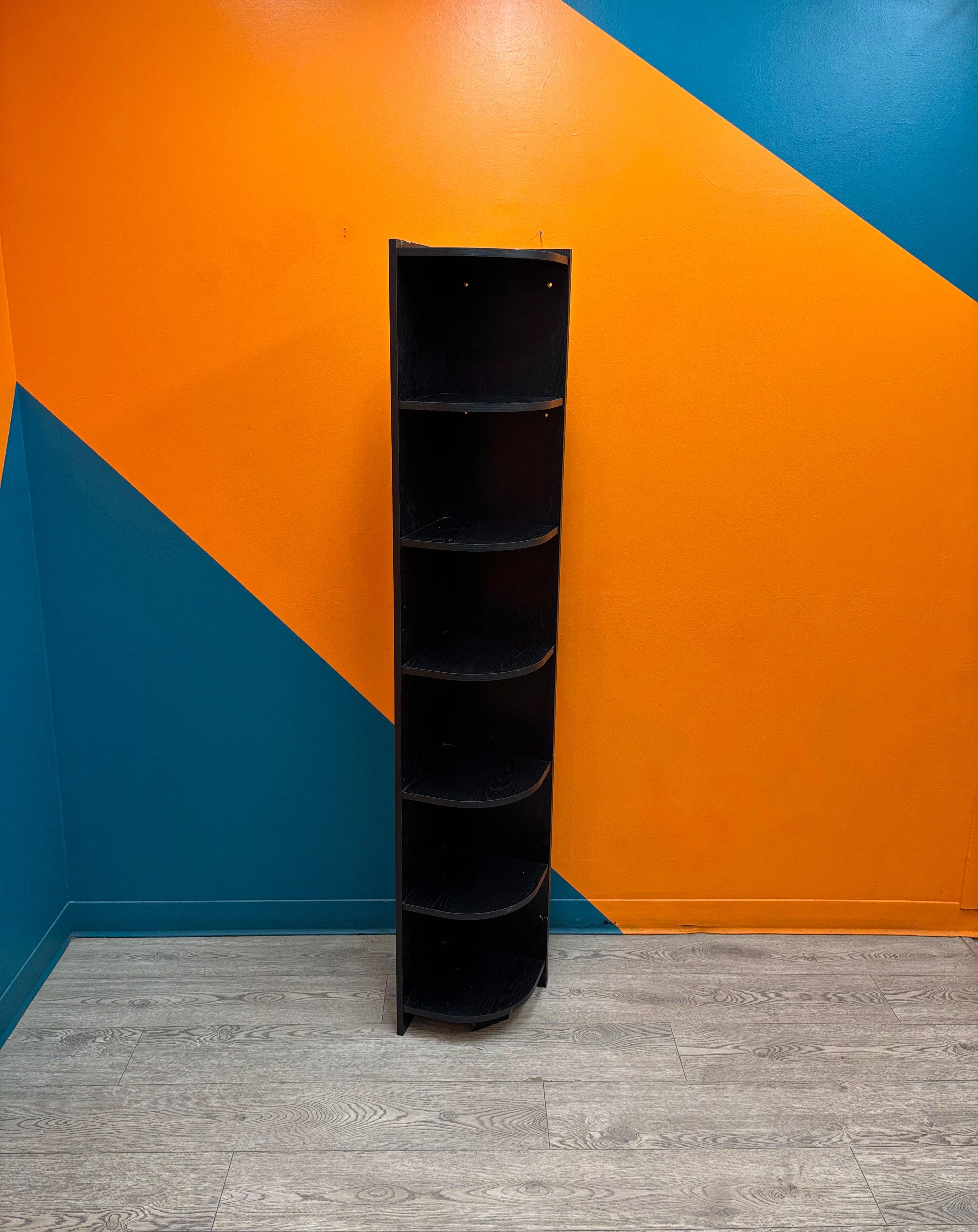Black Tall Corner Shelf