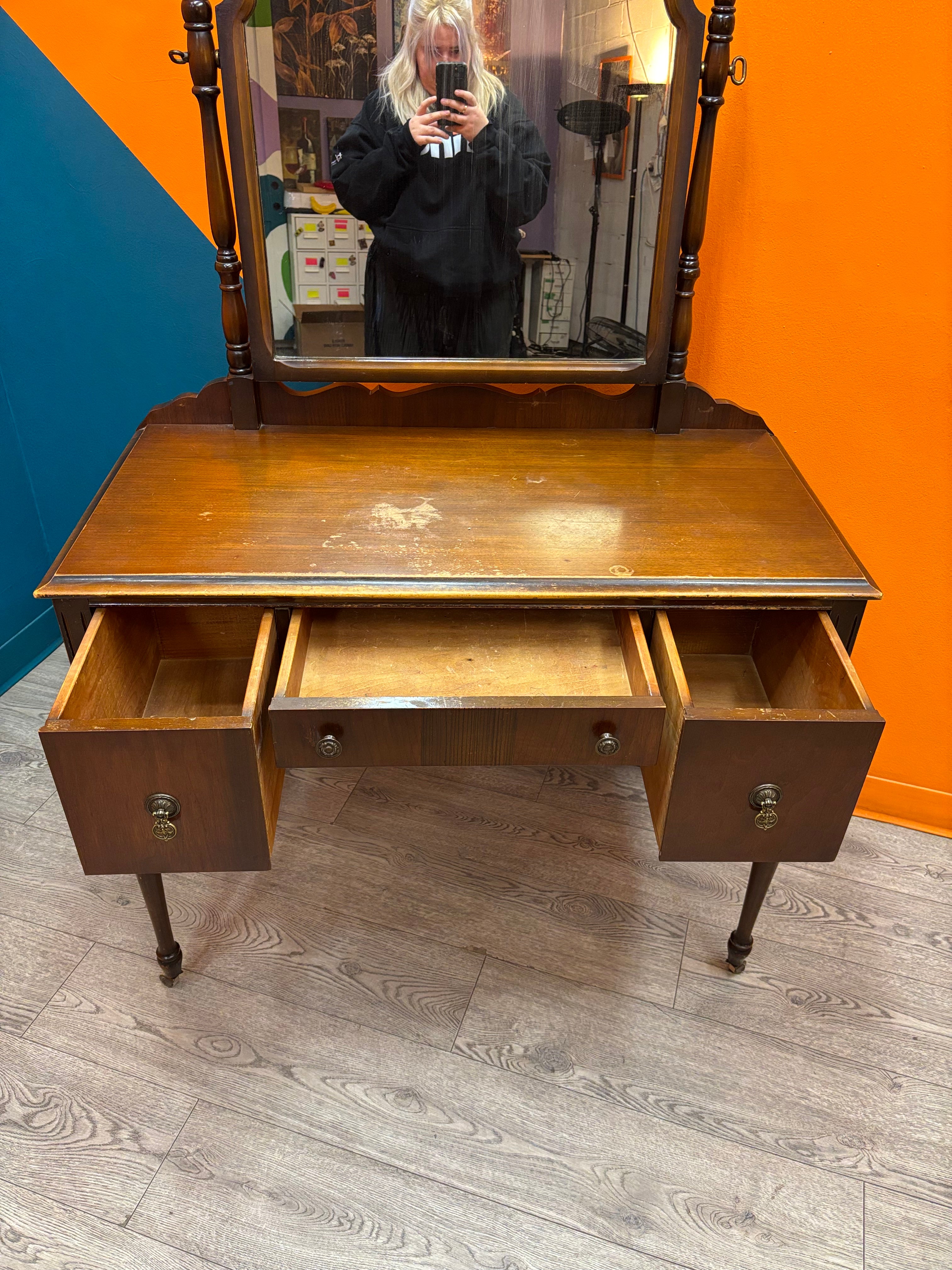 Wood Vanity on Wheels
