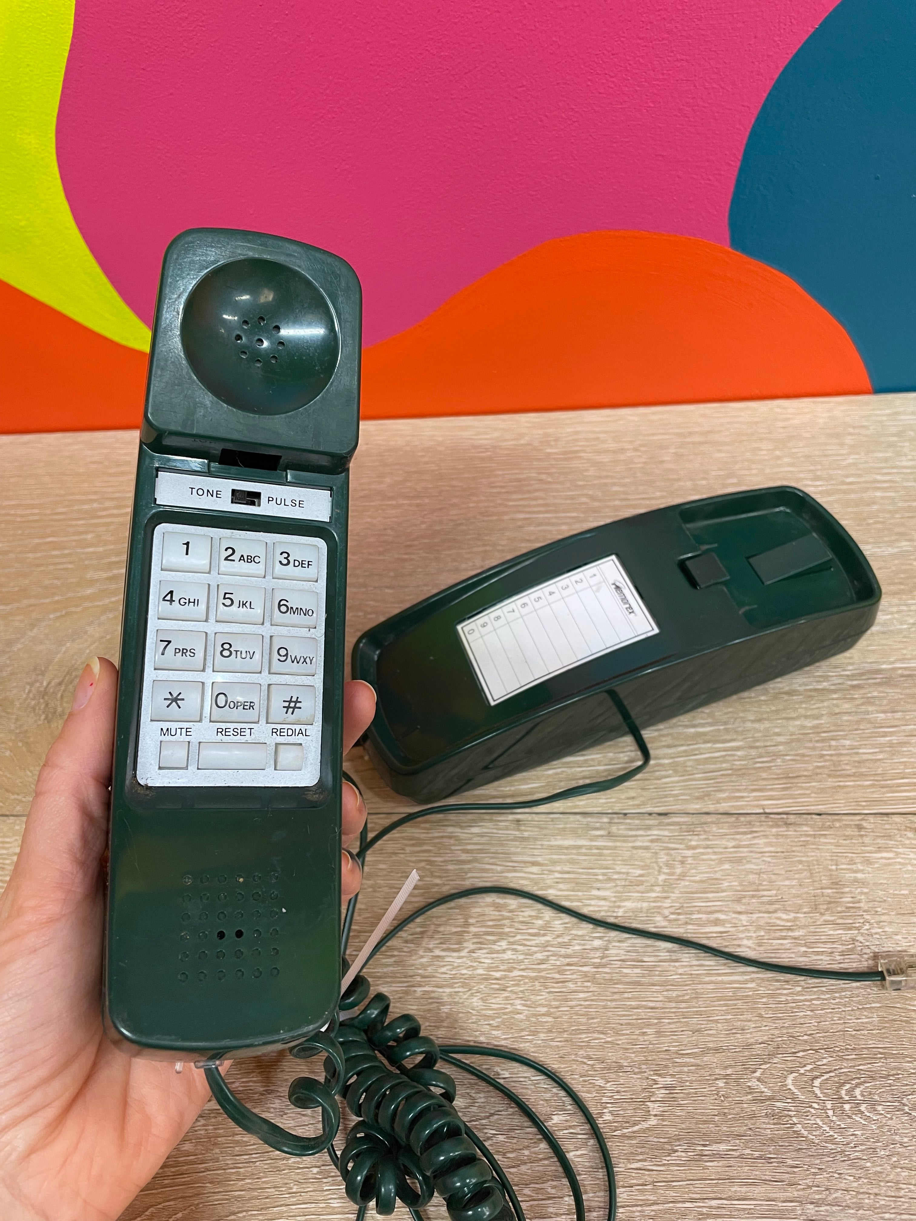 Green Landline Phone
