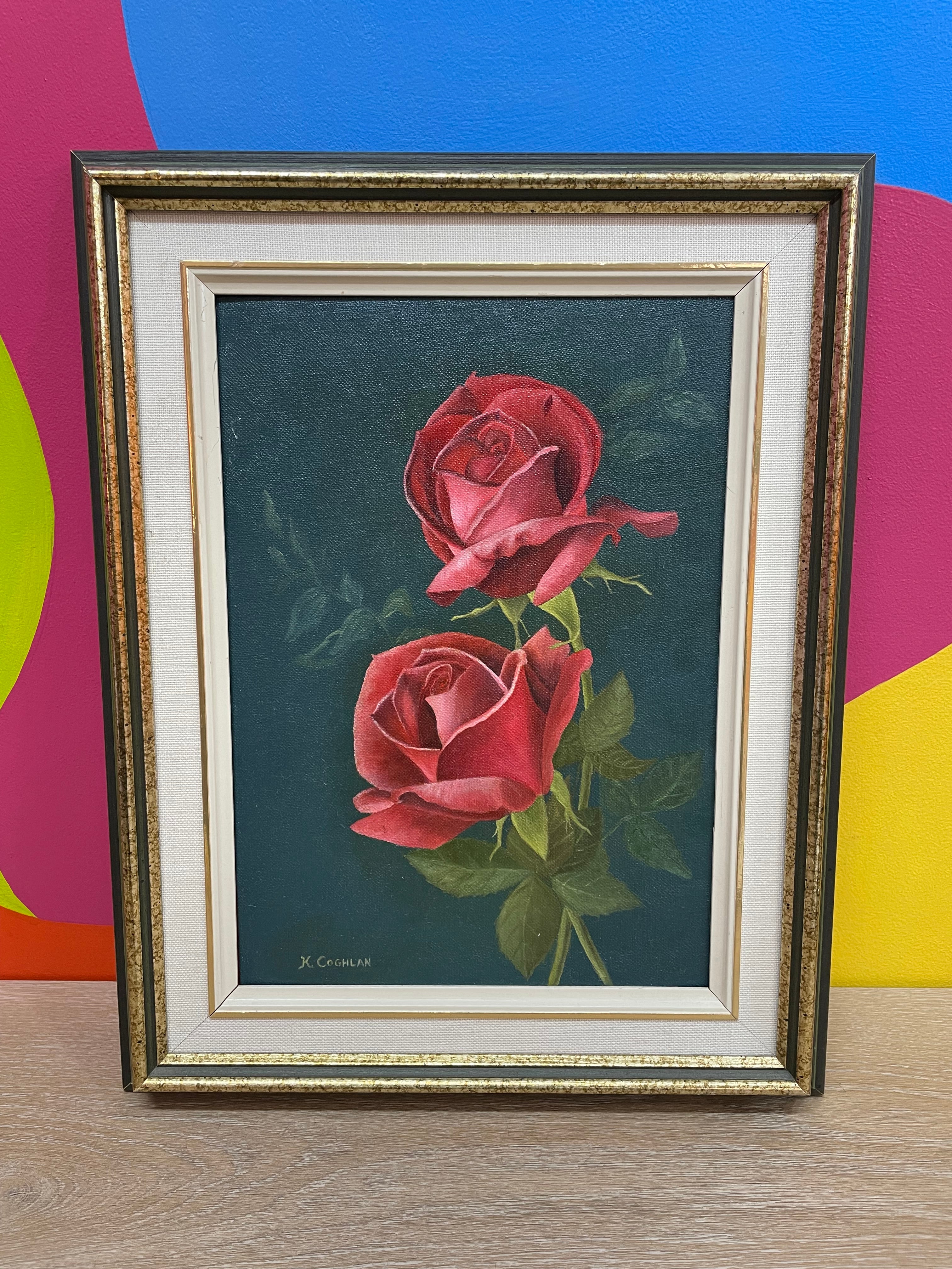 Framed Rose Painting