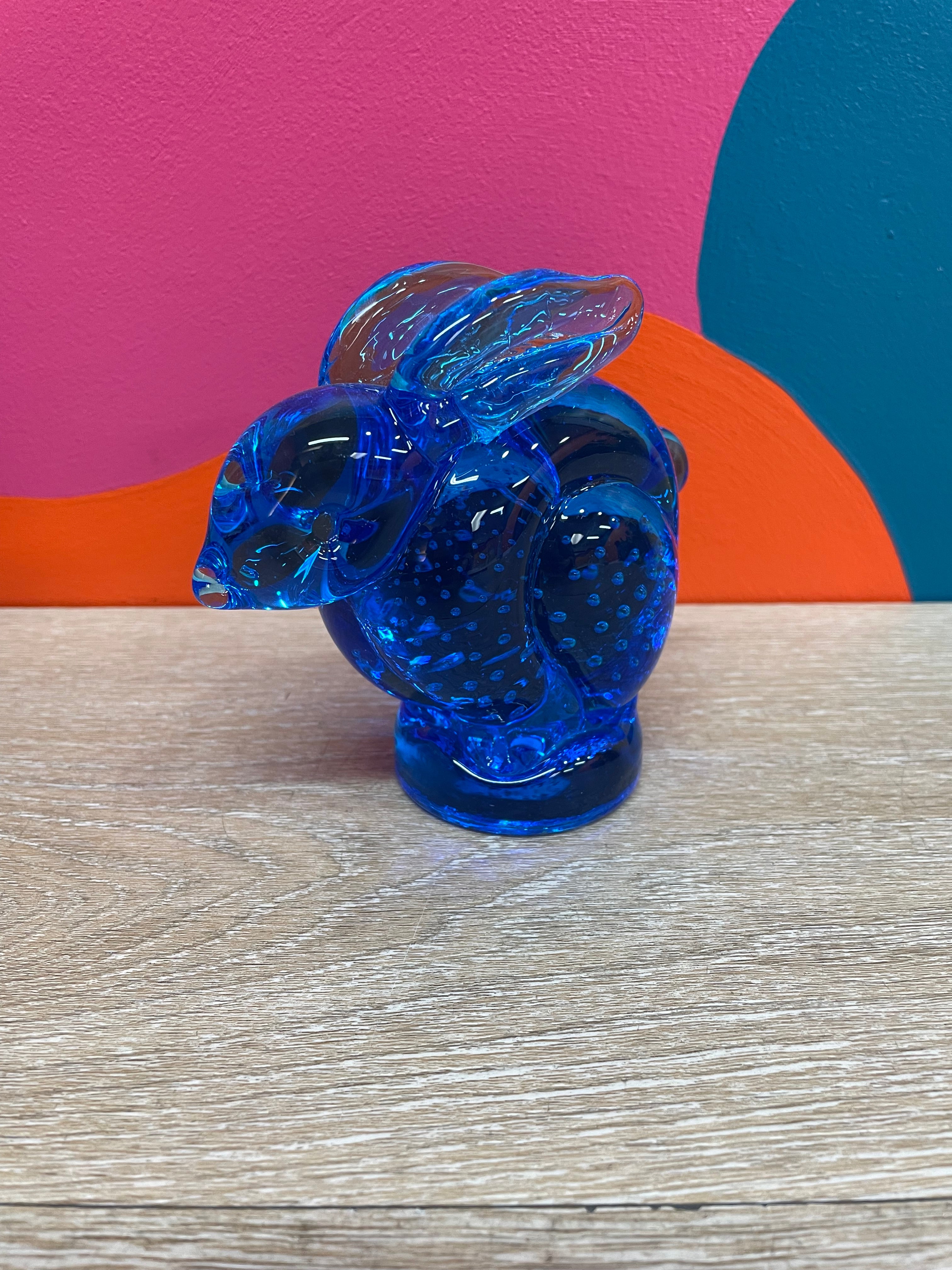Blue Rabbit Figurine