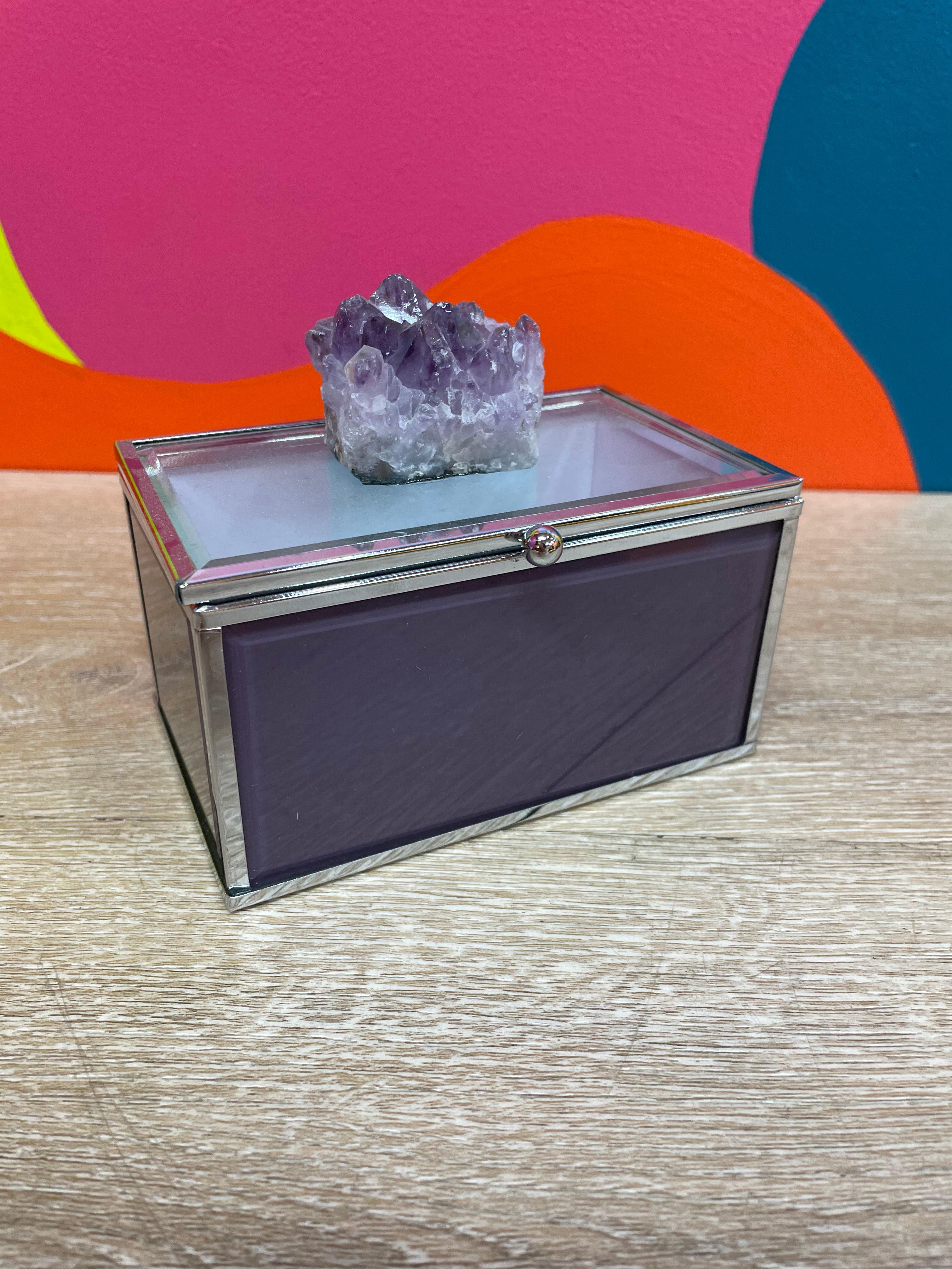 Glass Box with Amethyst