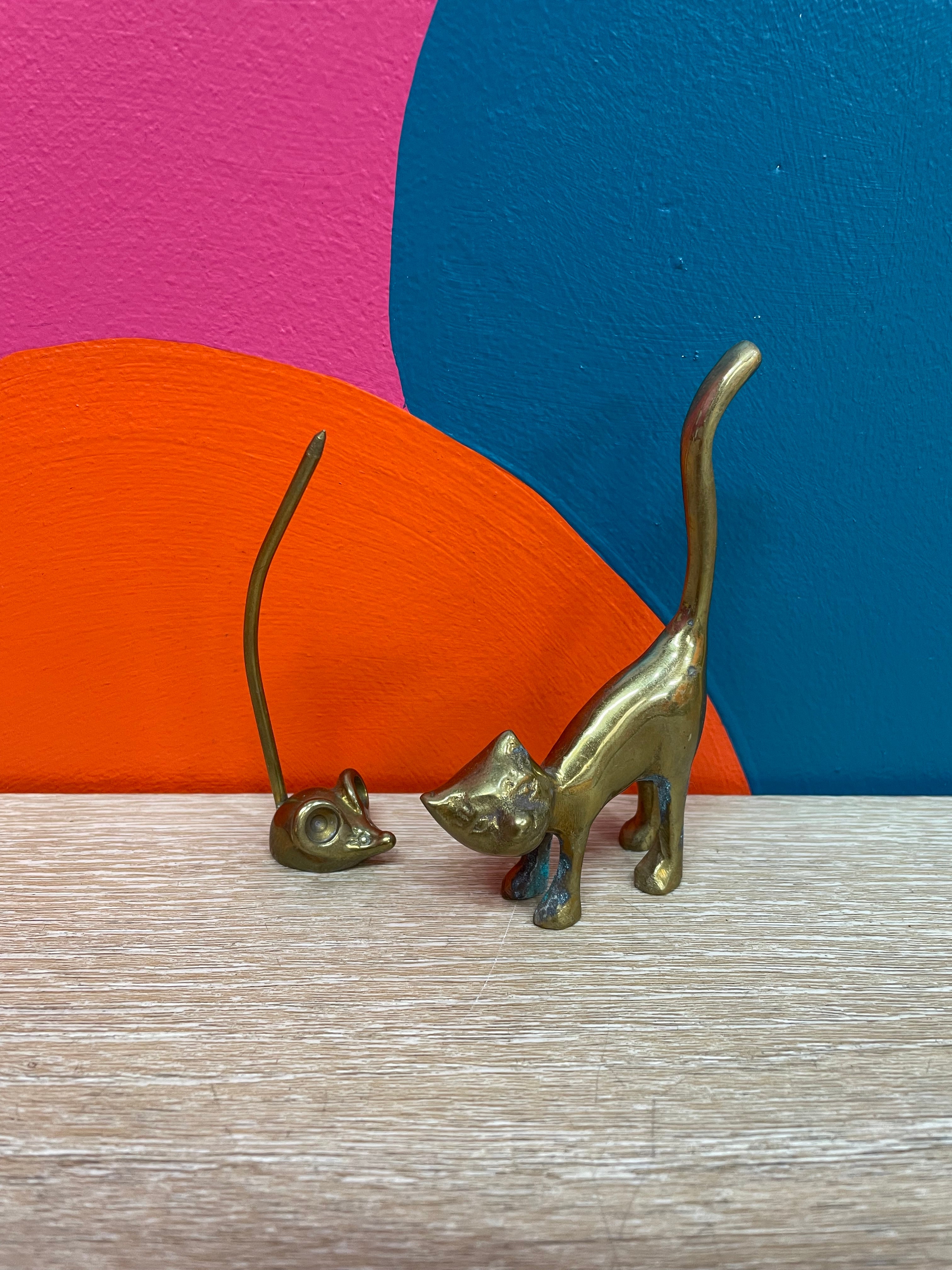 Brass Cat and Mouse