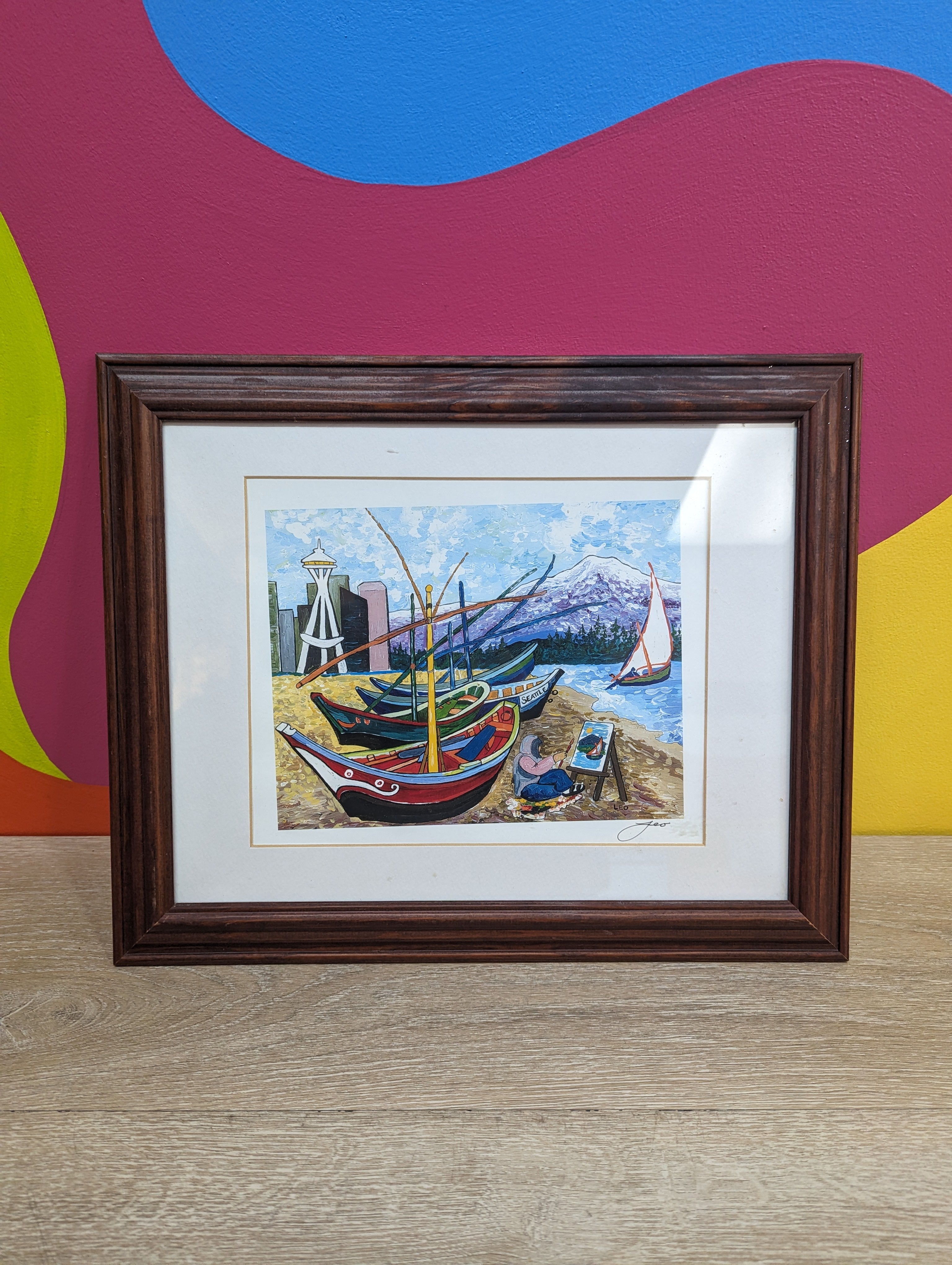 Seattle Van Gogh Inspired Art By Leo - Boats