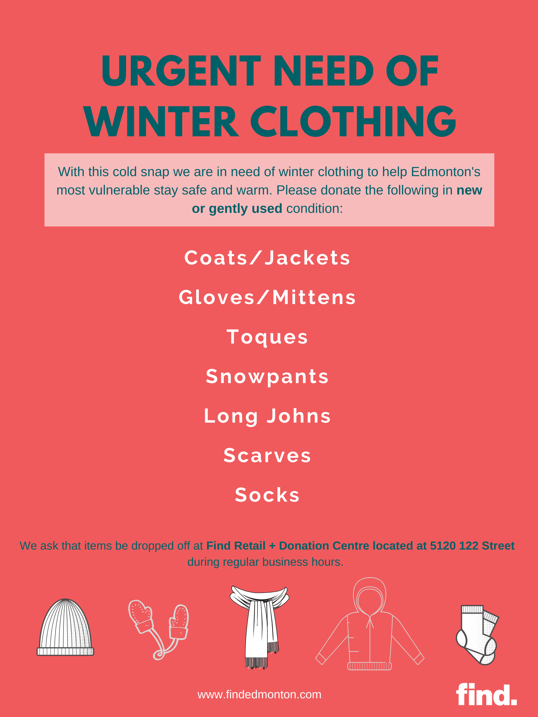 Homeless shelters need winter clothing donations