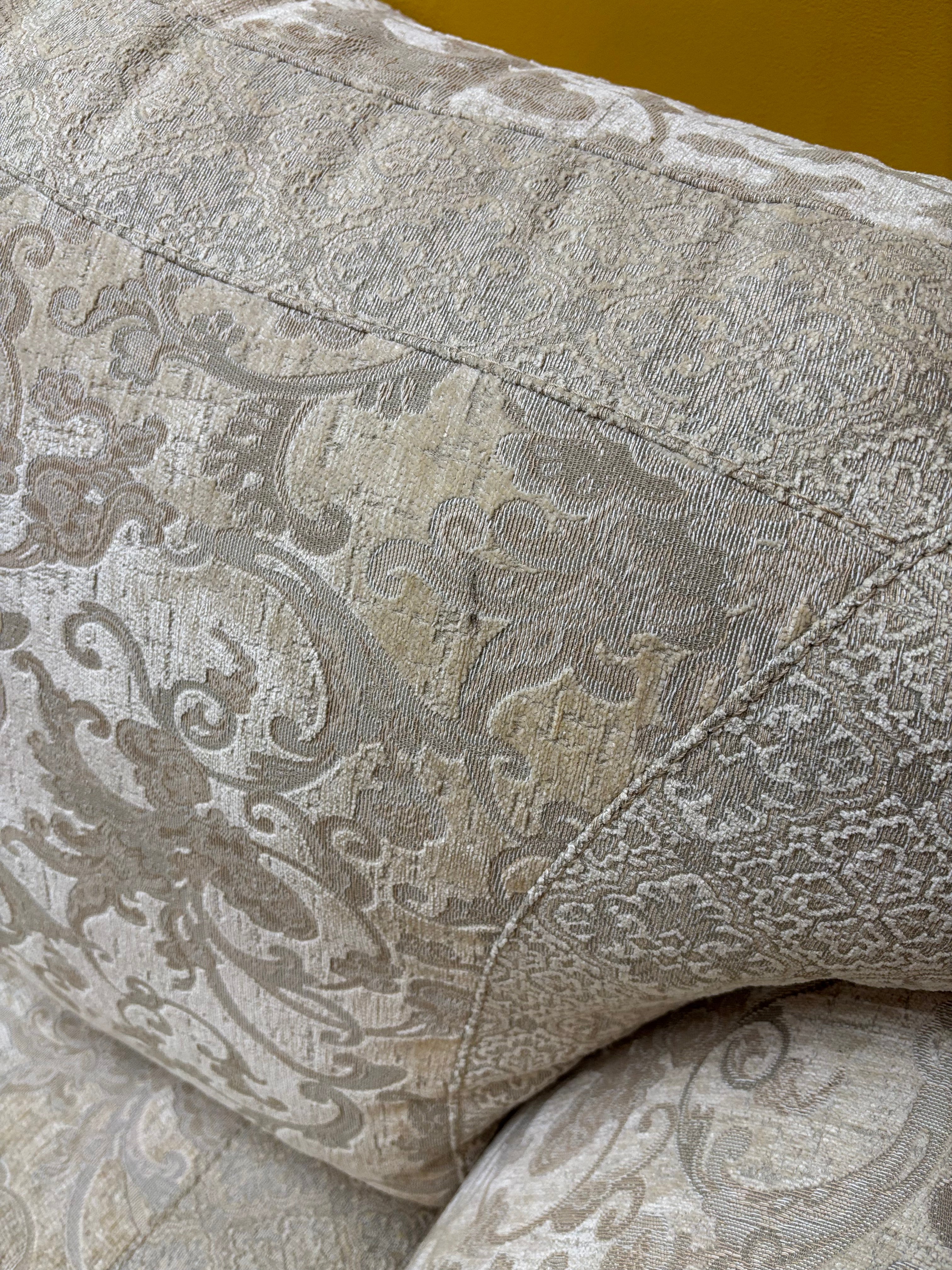 Fabric & Wood Carved Sofa