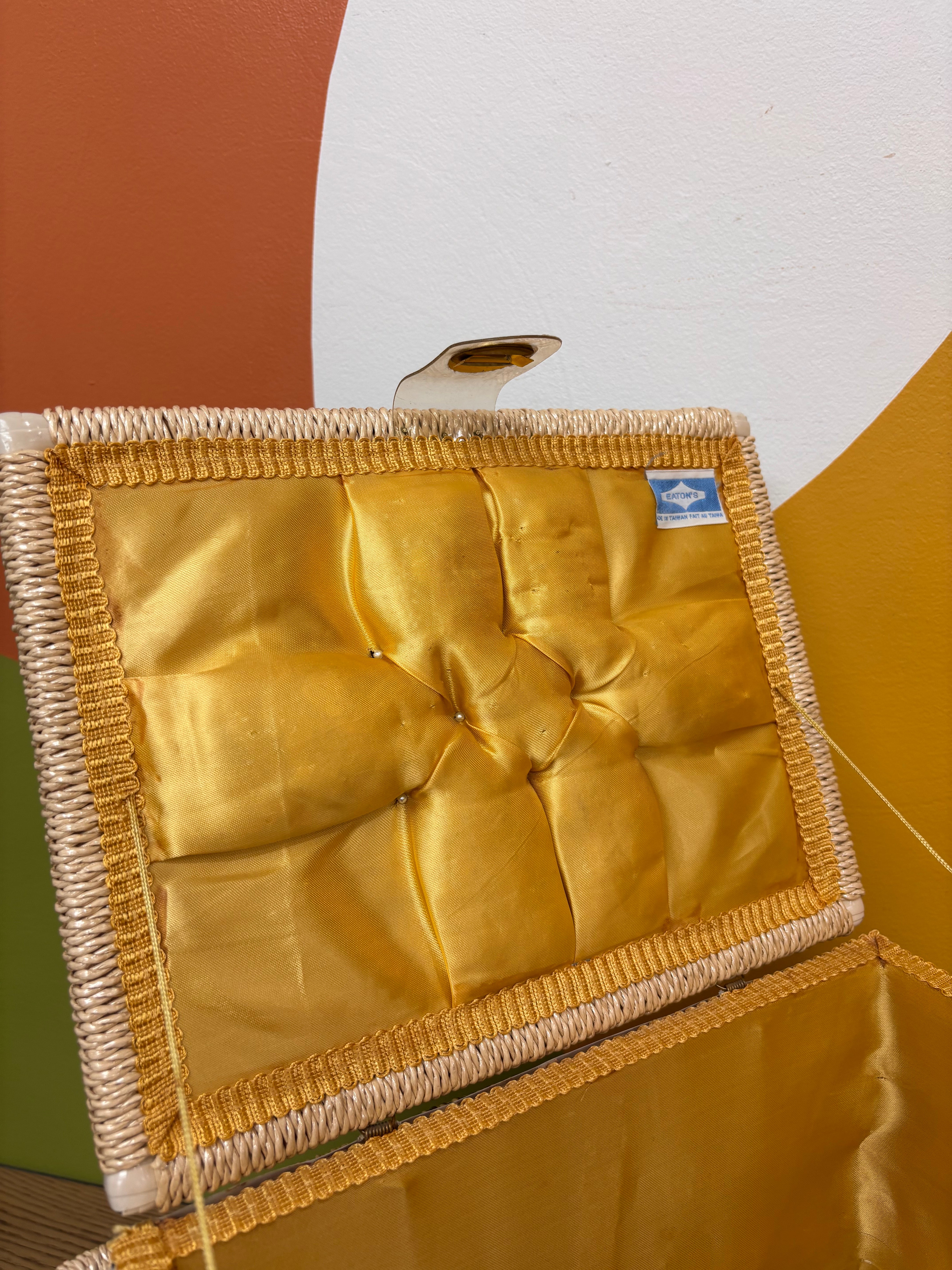 Wicker Fabric Tapestry Sewing Basket