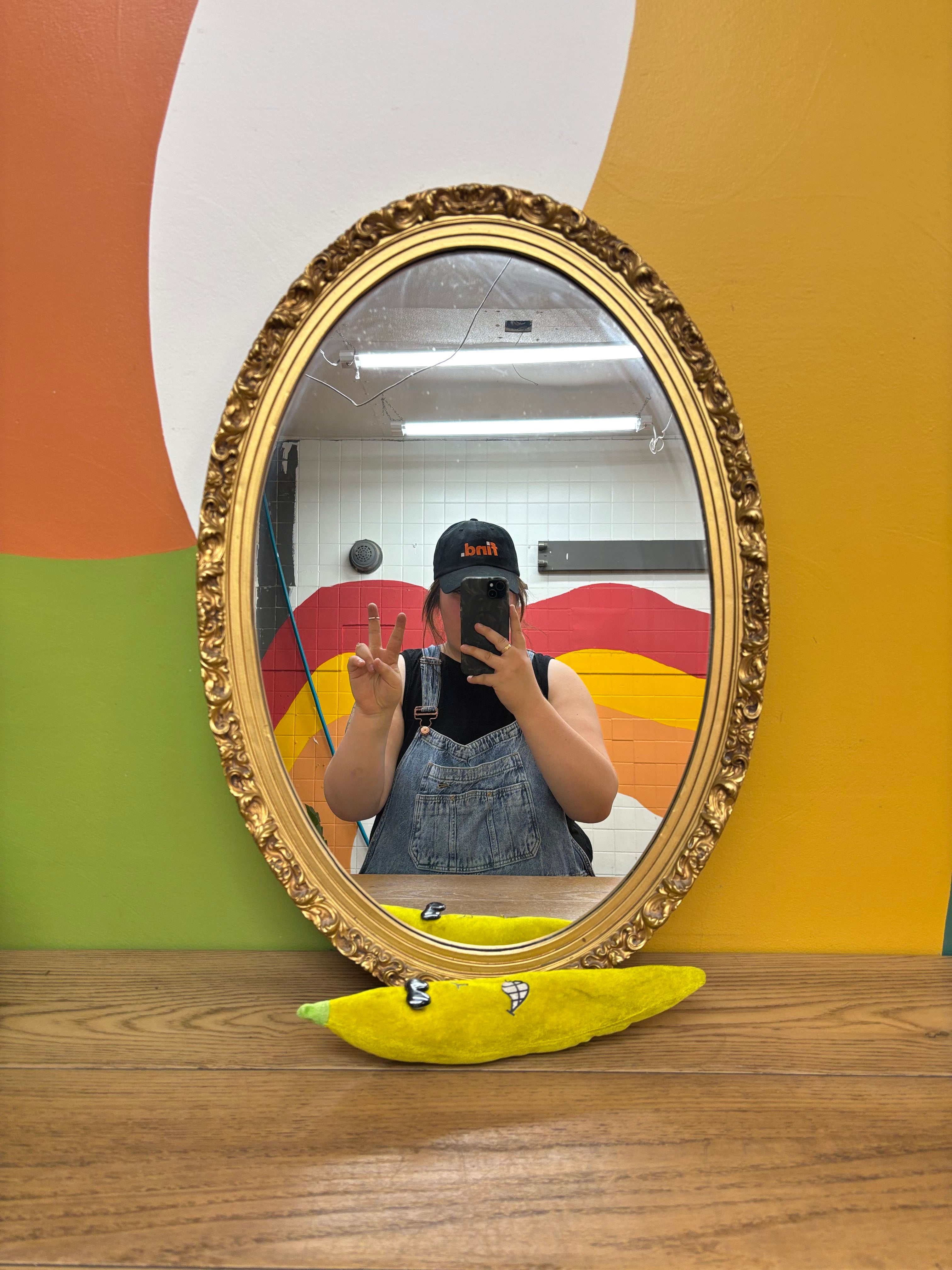 Oval Gold Framed Mirror