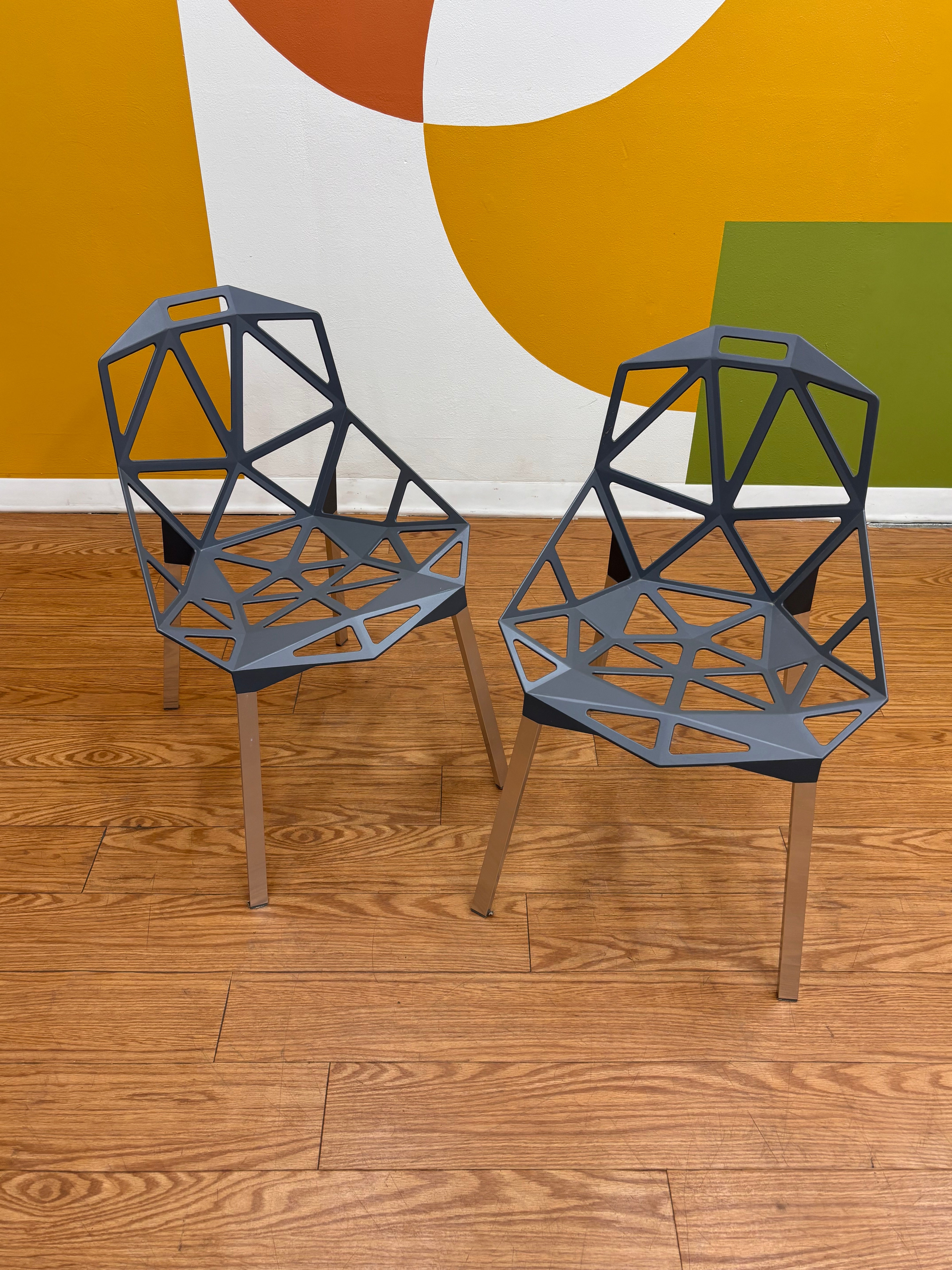 Set of 2 Geometric Chairs