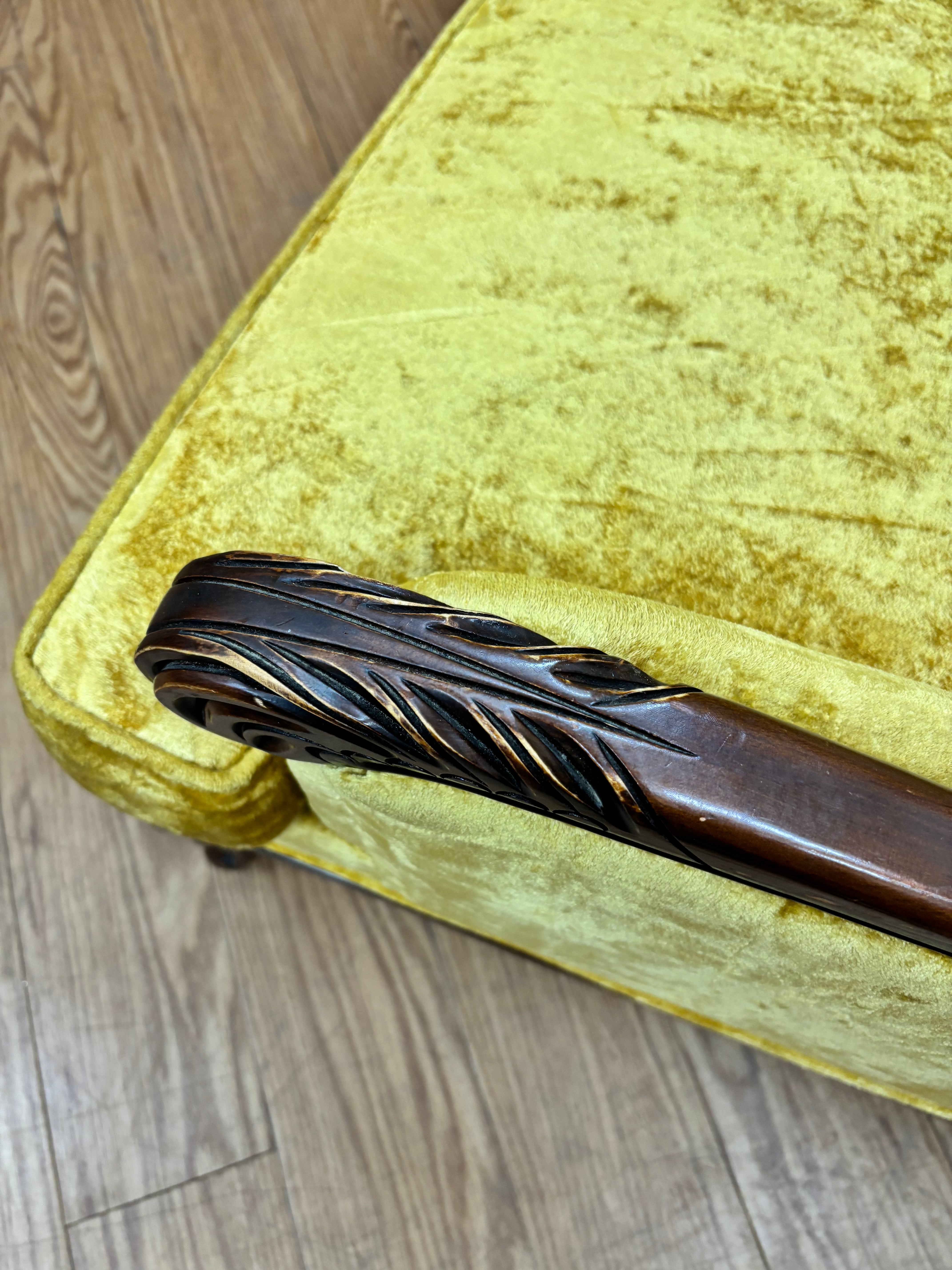 Yellow Tufted Loveseat