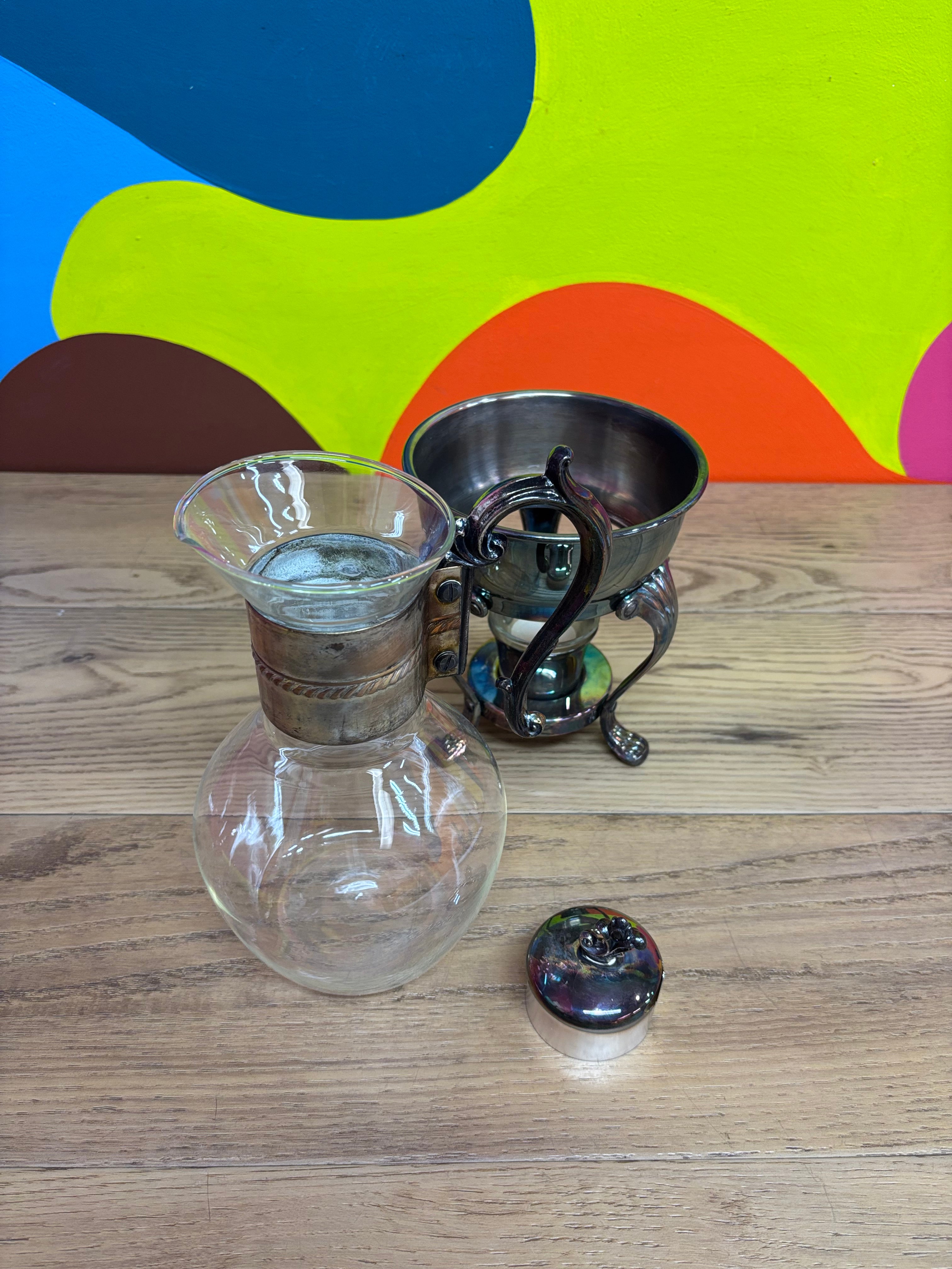 Glass Carafe with Warming Stand
